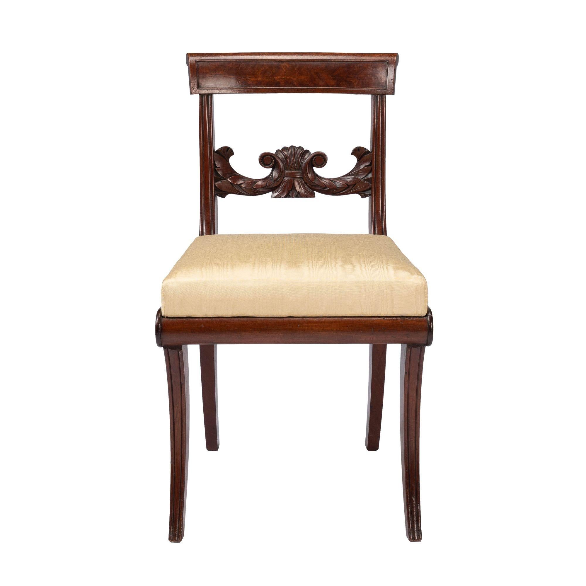 New York Neoclassic Klismos Side Chair in Honduran Mahogany, '1815' 2