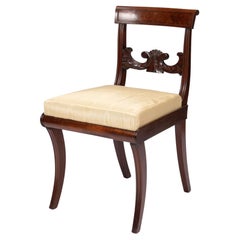 New York Neoclassic Klismos Side Chair in Honduran Mahogany, '1815'