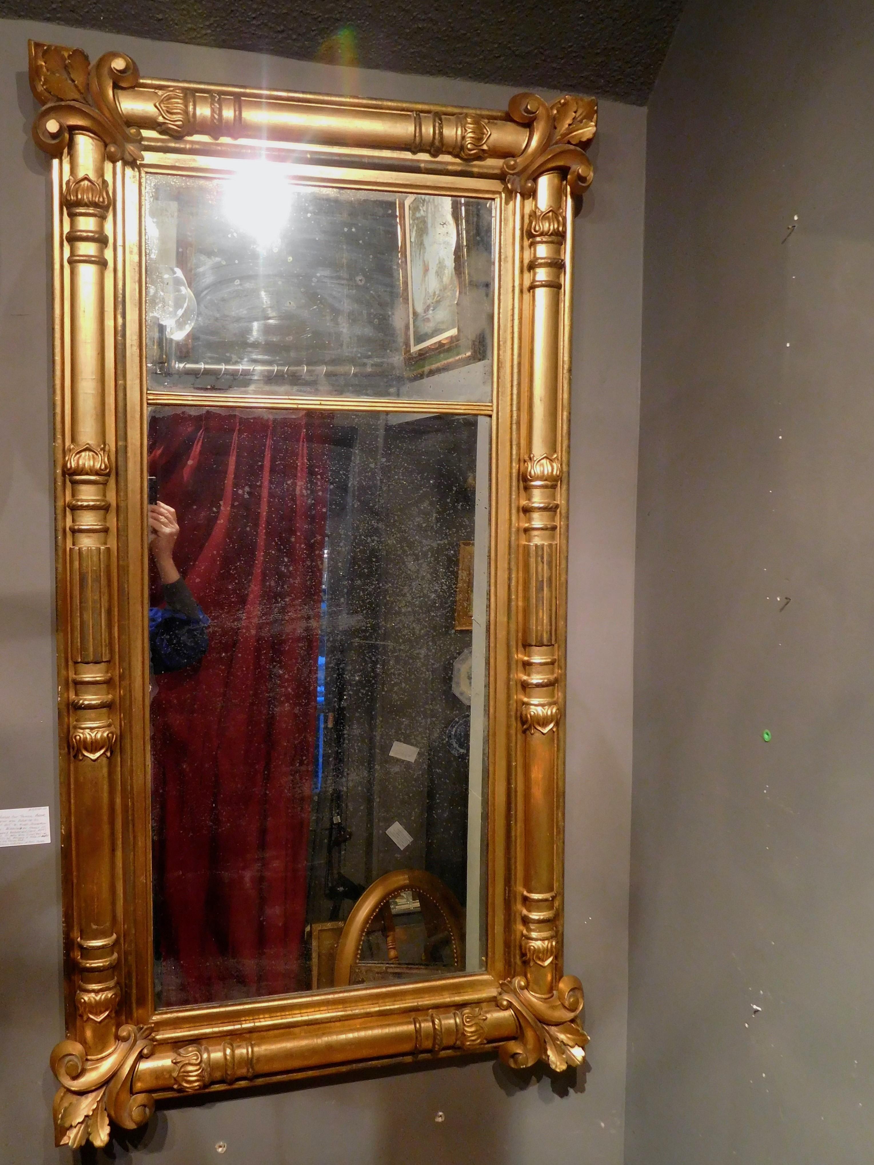 New York Neoclassical Mirror, French Restauration Influence and with Provenance 12