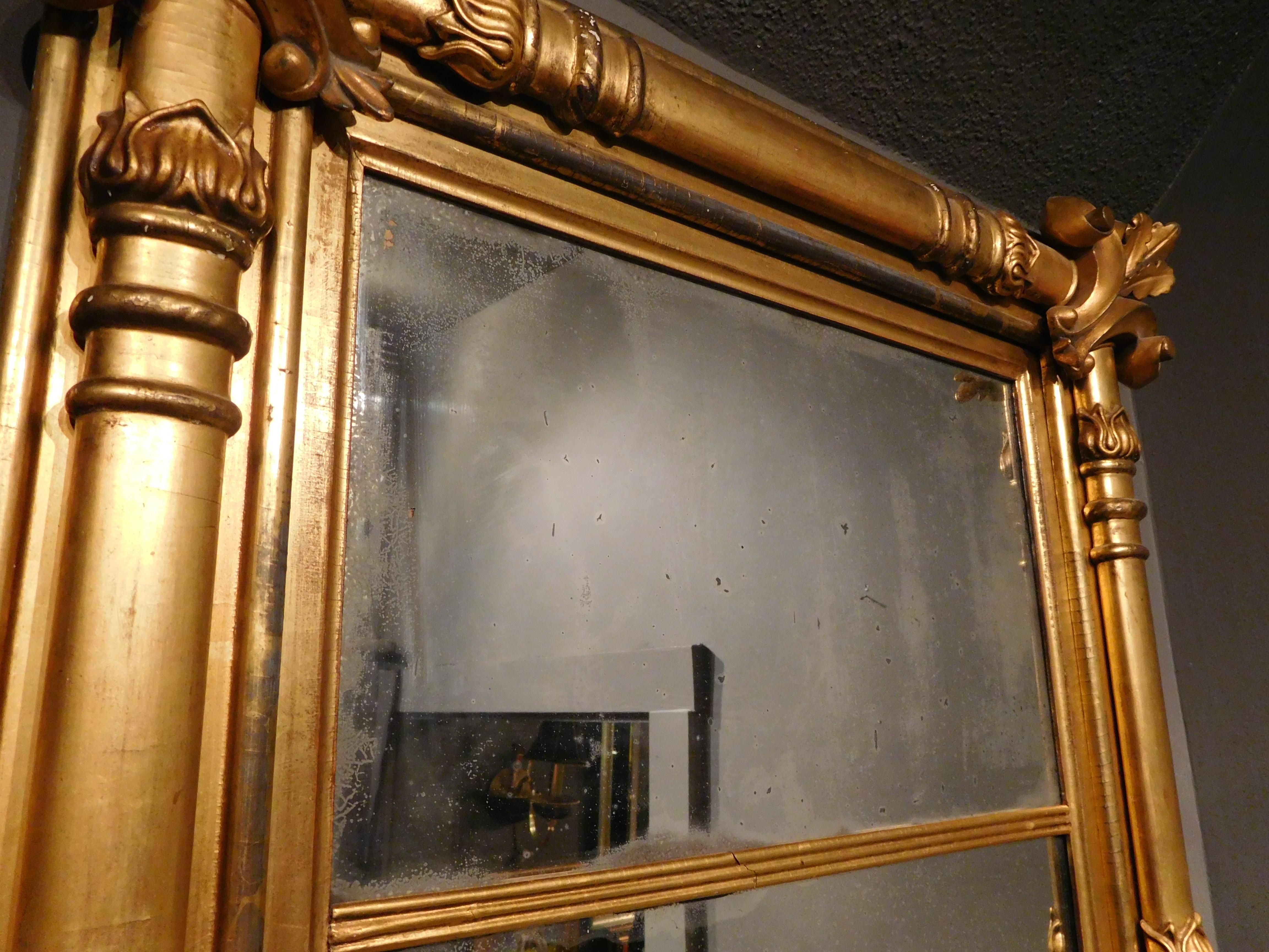 American New York Neoclassical Mirror, French Restauration Influence and with Provenance