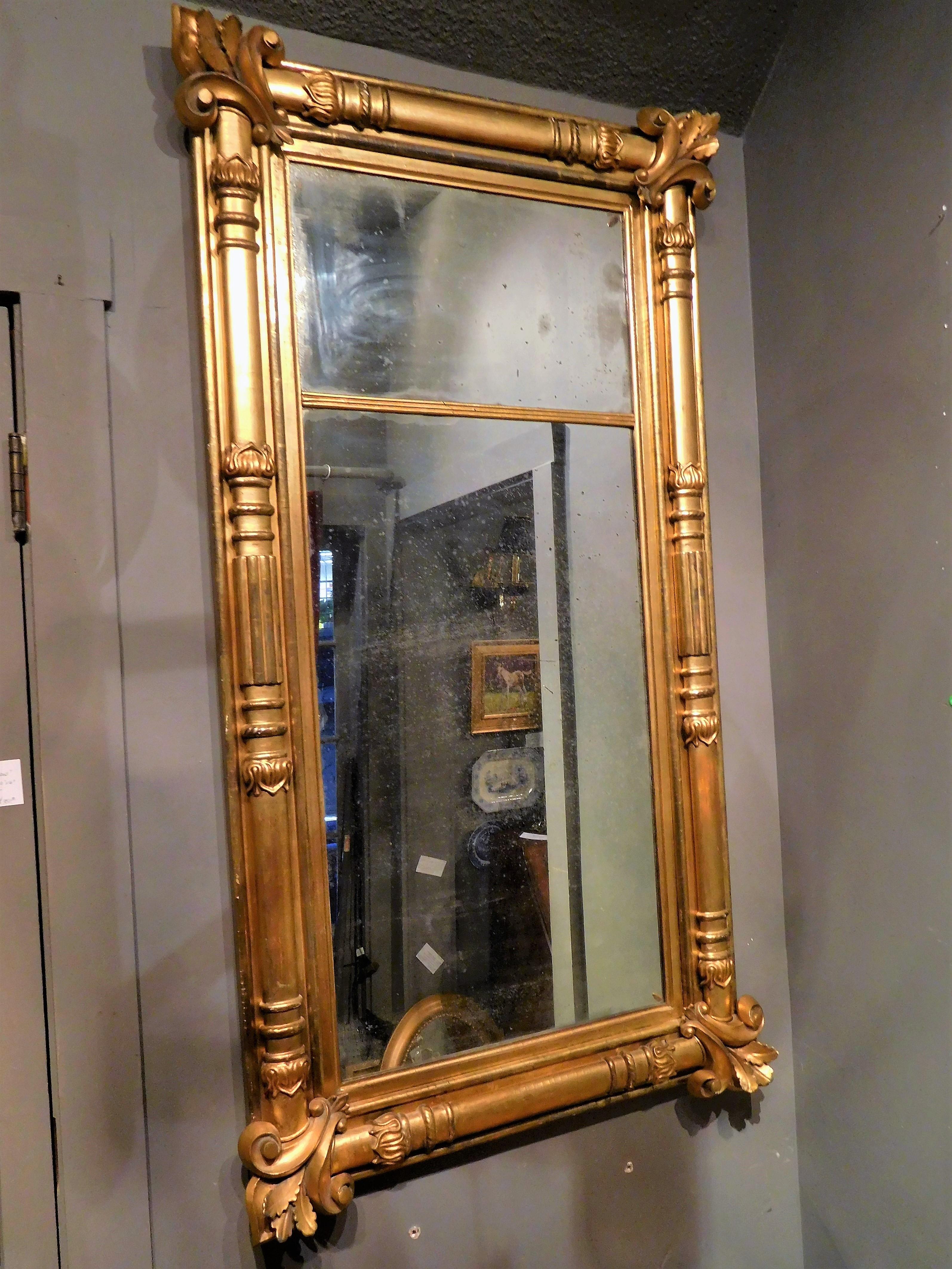Early 19th Century New York Neoclassical Mirror, French Restauration Influence and with Provenance