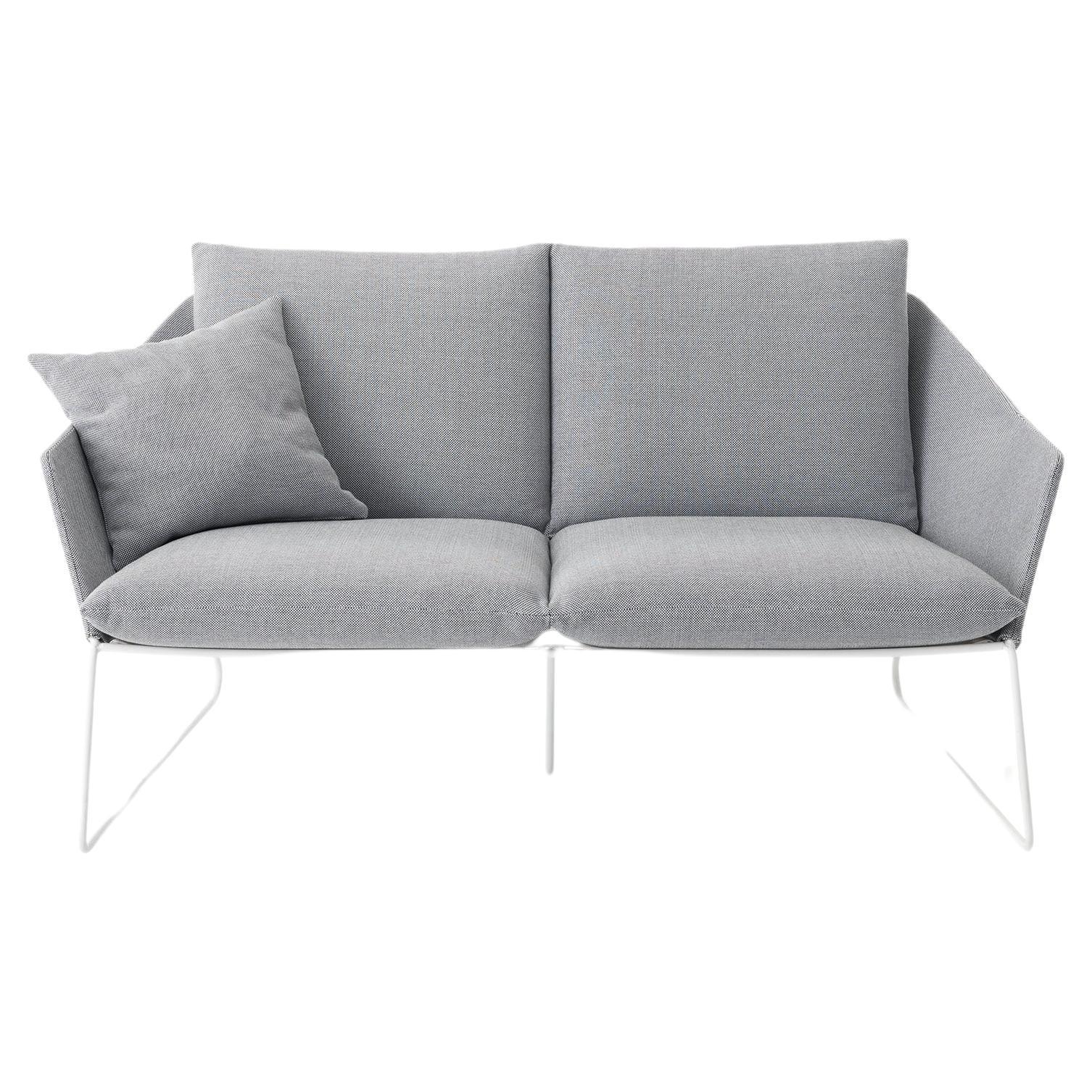 New York Outdoor Sofa in Vip Grey Upholstery with White Legs by Sergio Bicego For Sale