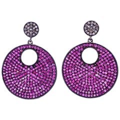 Lucea New York Boucles d'oreilles en saphir rose et diamants