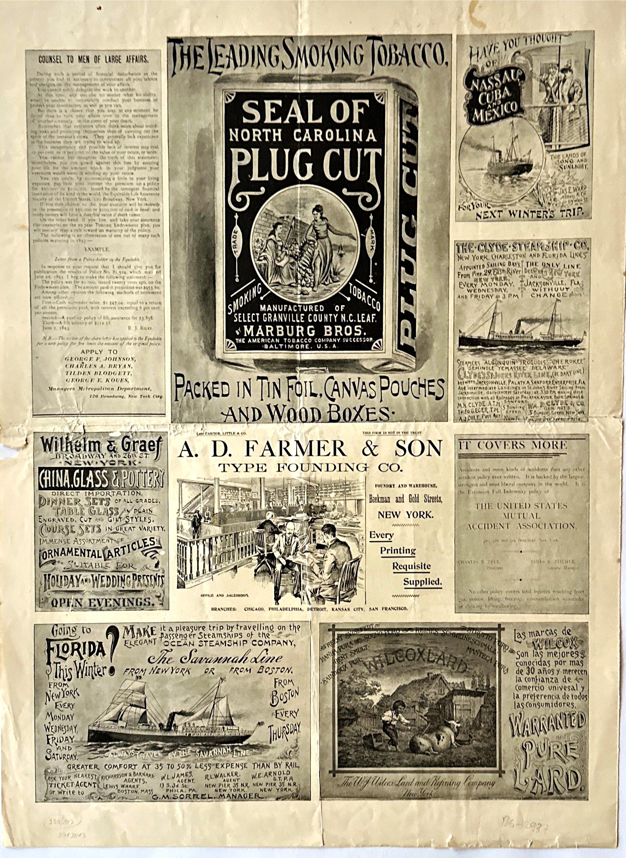Affiche d'enregistrement new-yorkaise, édition de Noël, lithographie vintage originale, 1893 en vente 1