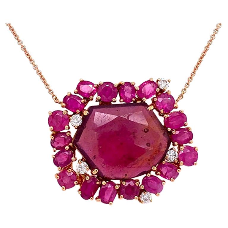 Lucea New York Ruby and Diamond Necklace