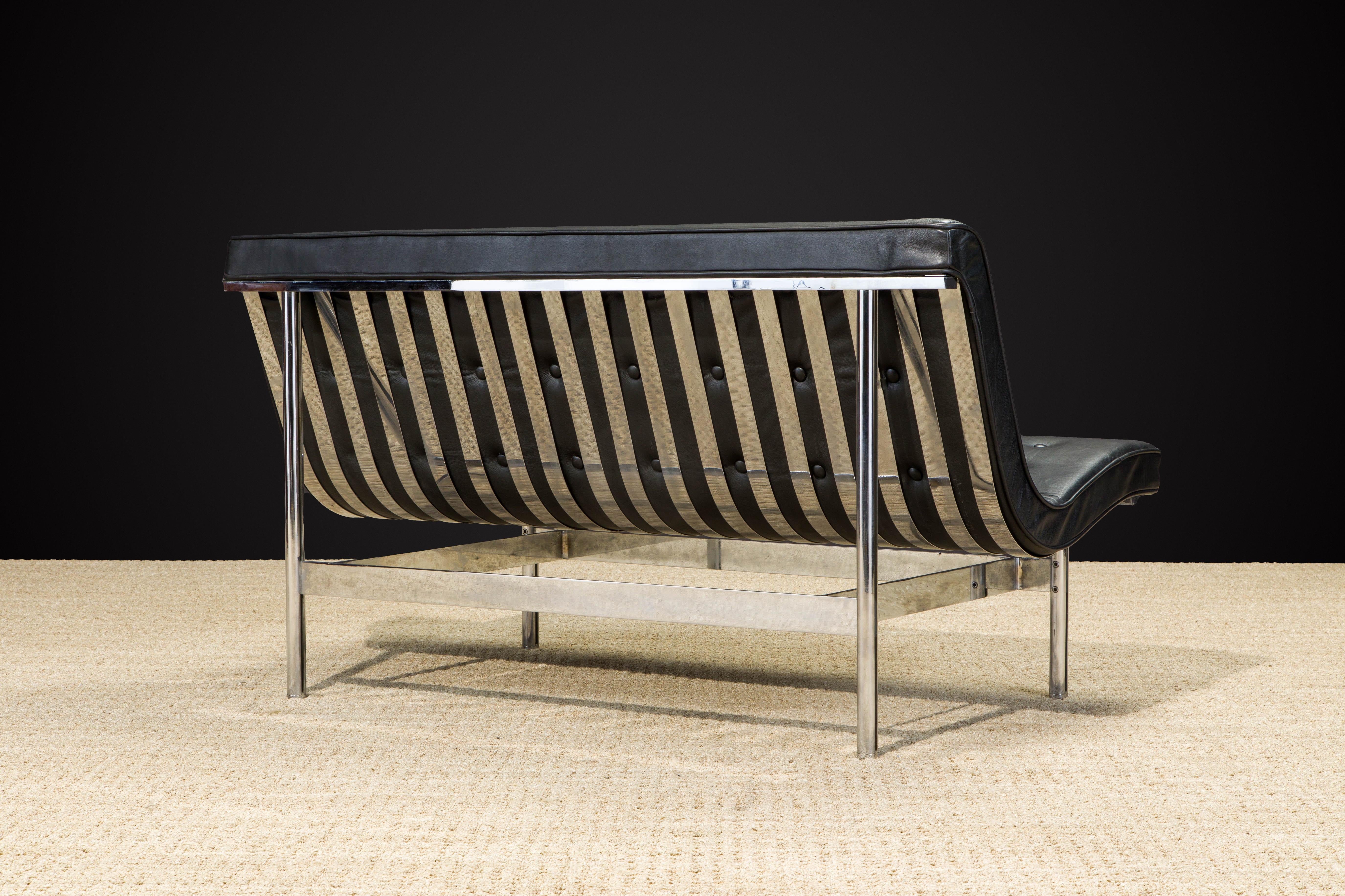 Steel 'New York' Settee by Katavolos, Littell and Kelley for Laverne Intl, c. 1952 For Sale