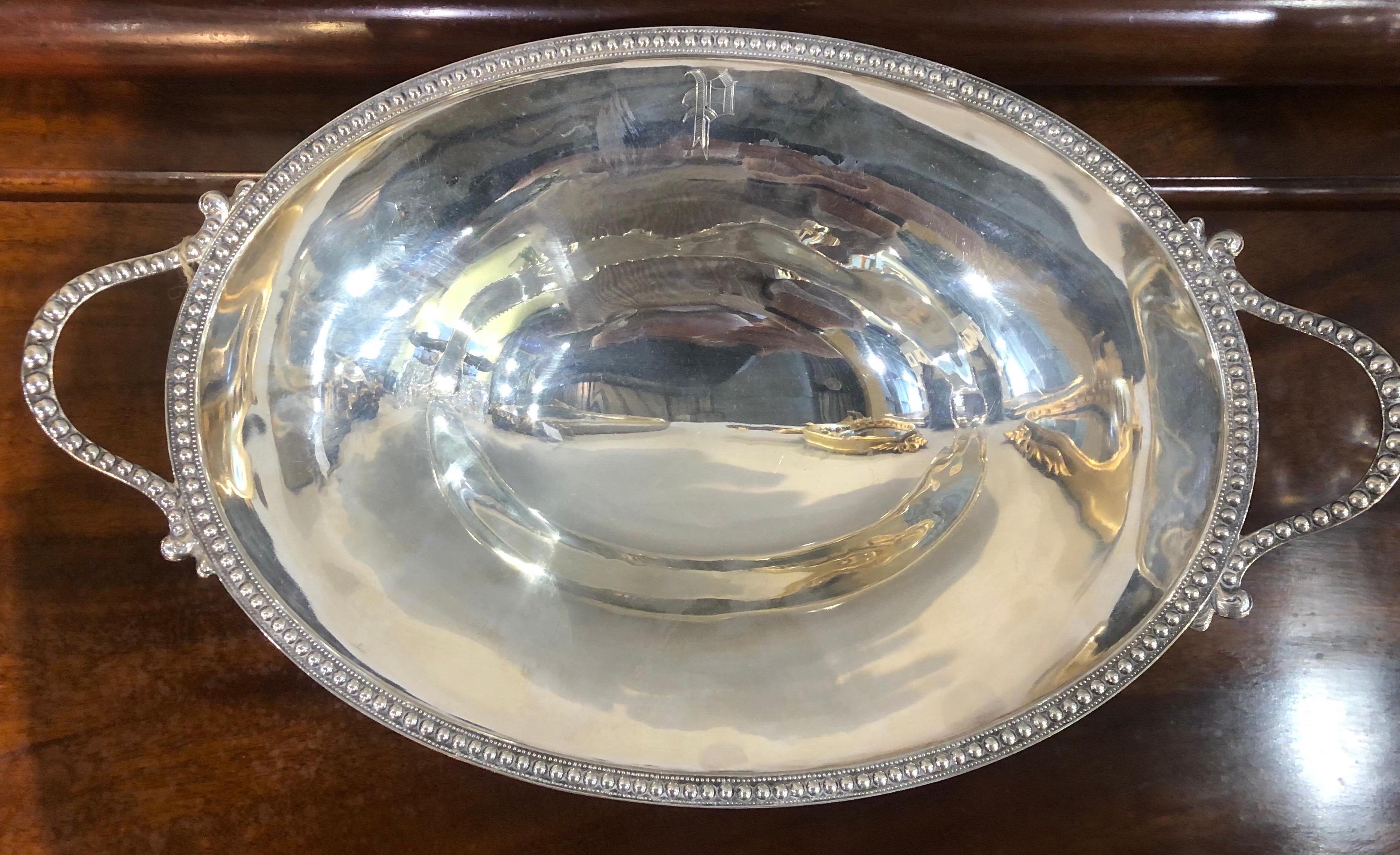 19th century New York Made silver fruit bowl stamped 