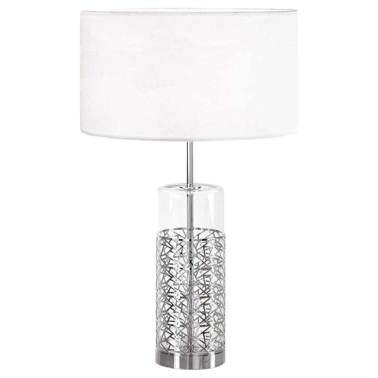  New York Silver Table Lamp