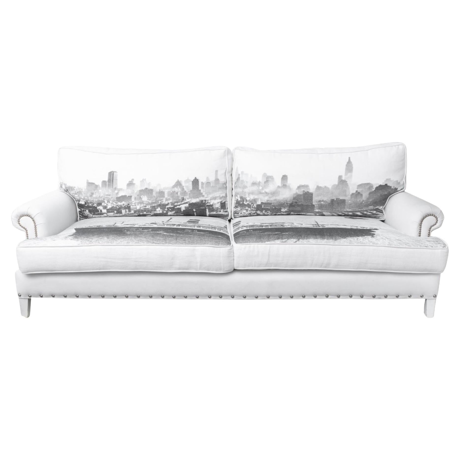 New York Skyline Three Seat Sofa