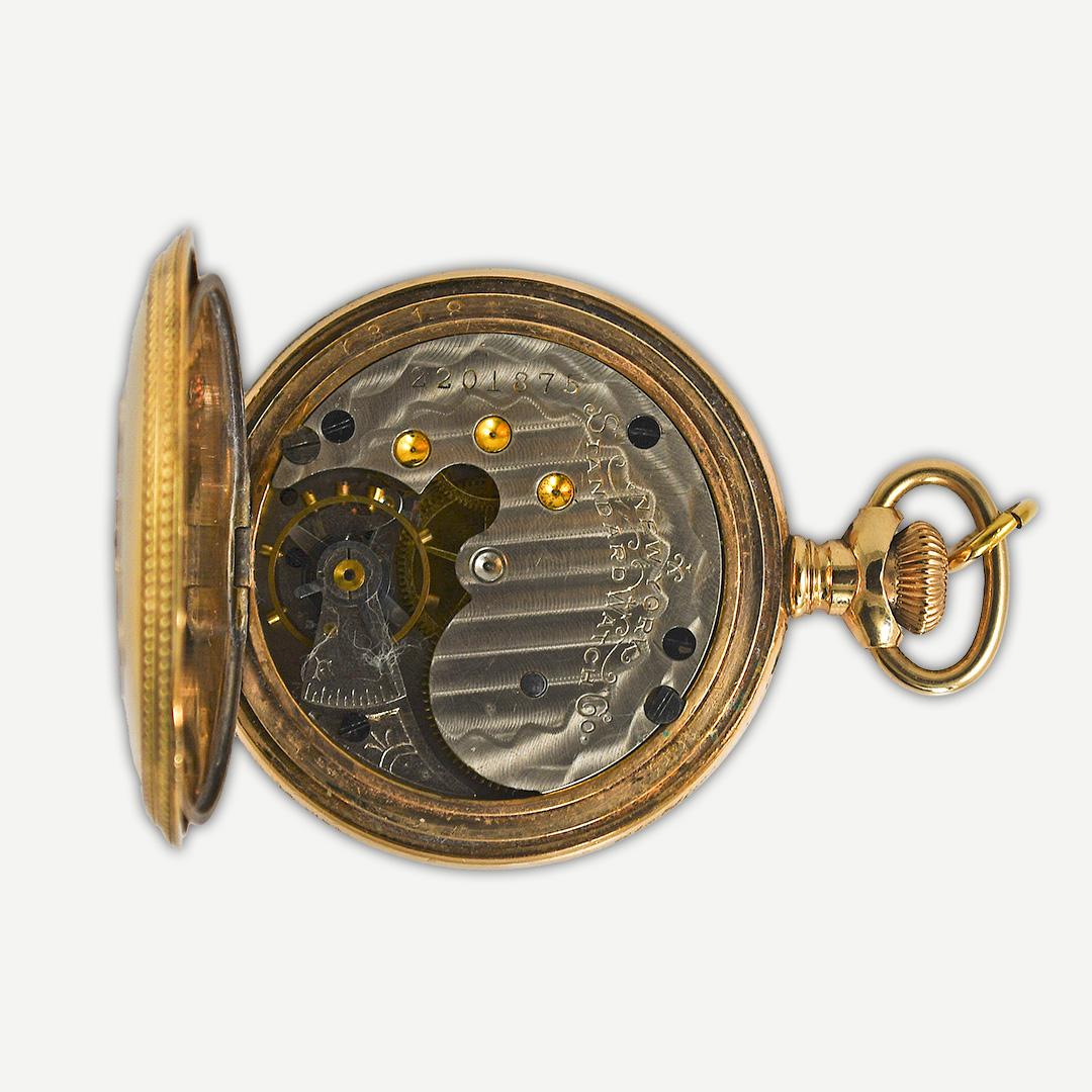 New York Standard Watch Co. Gold-Filled Pocket Watch In Excellent Condition In Laguna Beach, CA