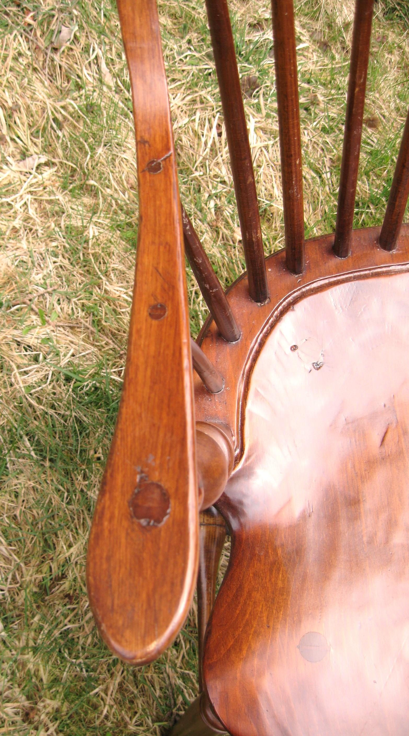 Carved New York Style Windsor Chair Continuous Arm