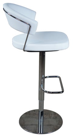 New York Swivel Bar Stool by Lupo Design for Connubia Calligaris White Leather