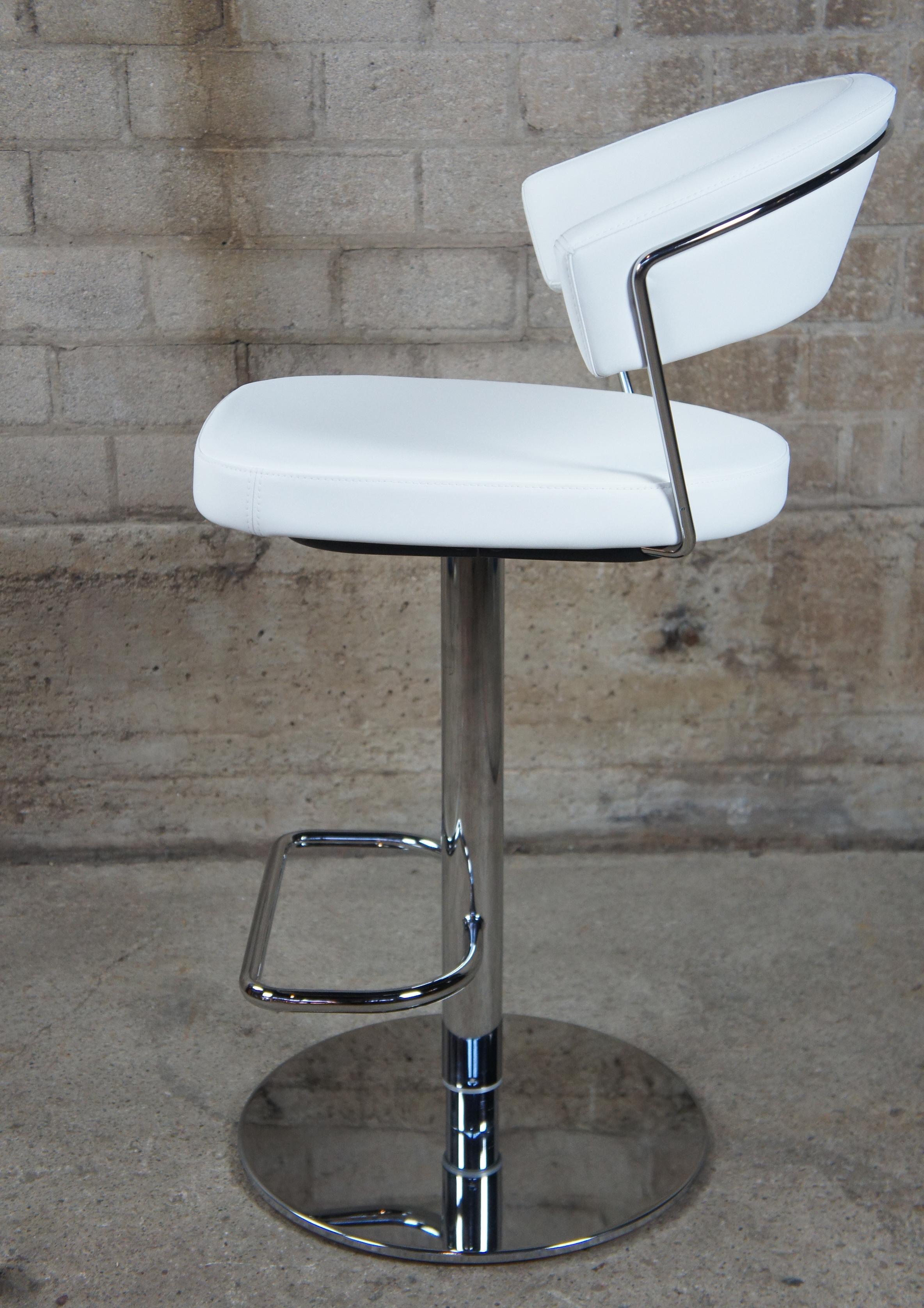 white leather swivel bar stools