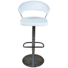 Vintage New York Swivel Bar Stool by Lupo Design for Connubia Calligaris White Leather