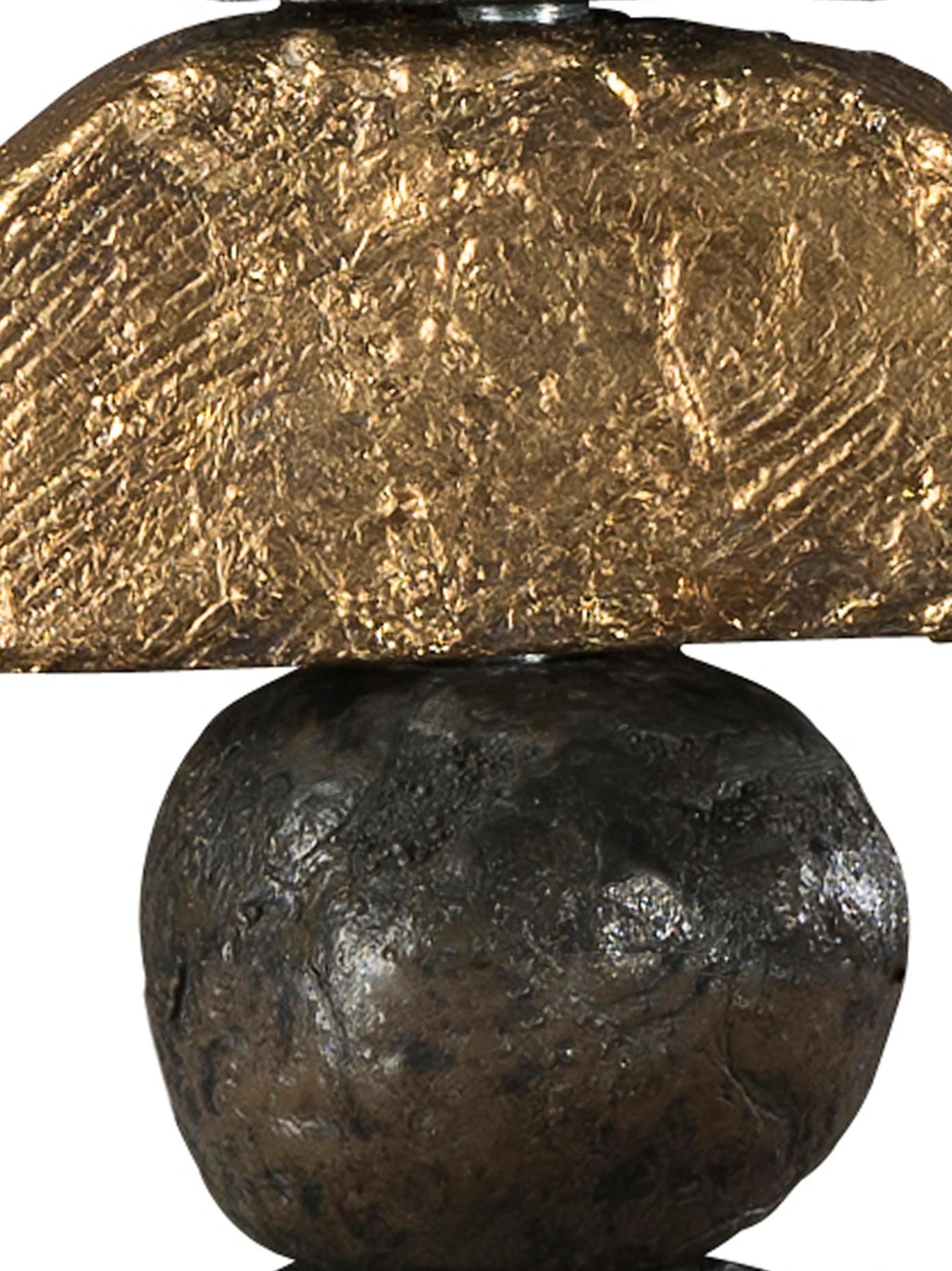 Anglais New York, lampe de bureau, résine bronze et feuille d'or 24 carats en vente
