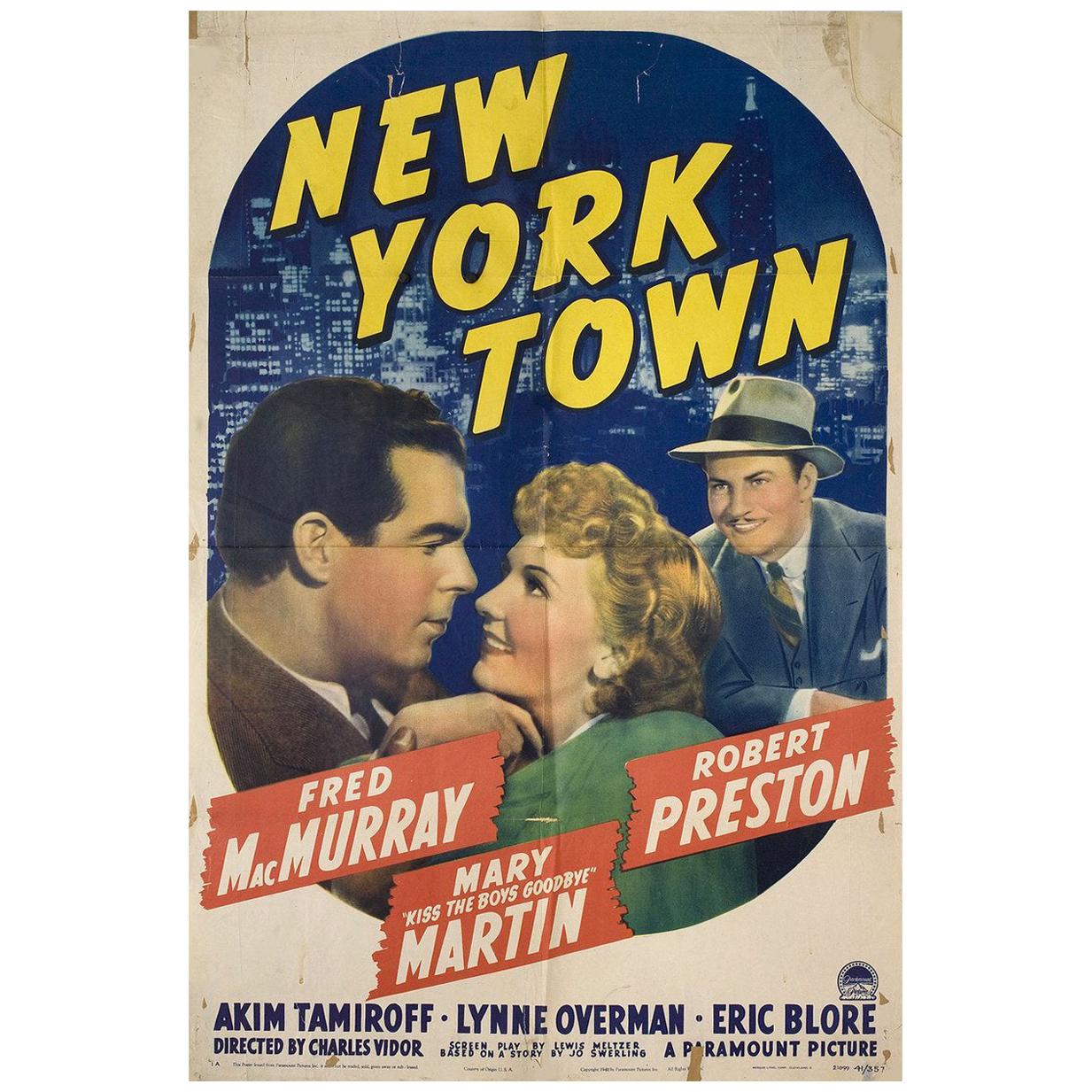 New York Town 1941 U.S. One Sheet Film Poster