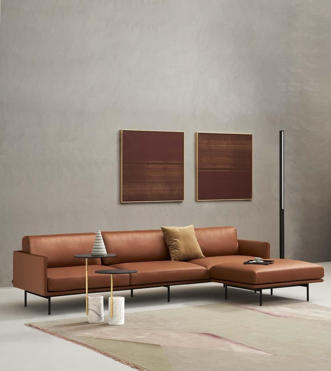 New York Two Seater Sofa in Metal & Leather Upholstery by Quinti Sedute For Sale 5