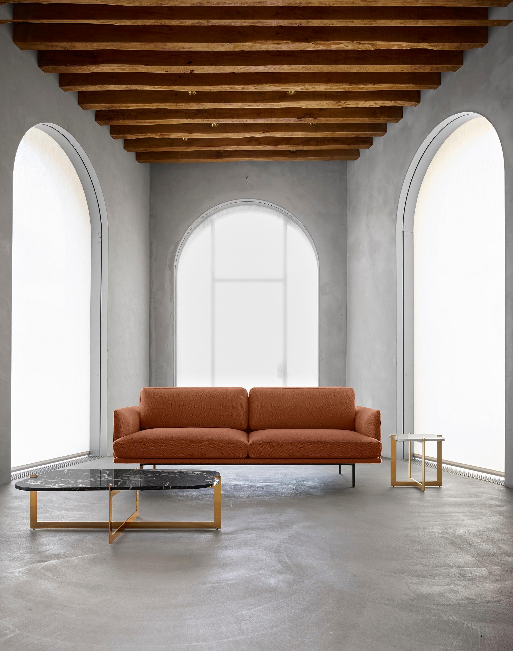 New York Two Seater Sofa in Metal & Leather Upholstery by Quinti Sedute In New Condition For Sale In Geneve, CH
