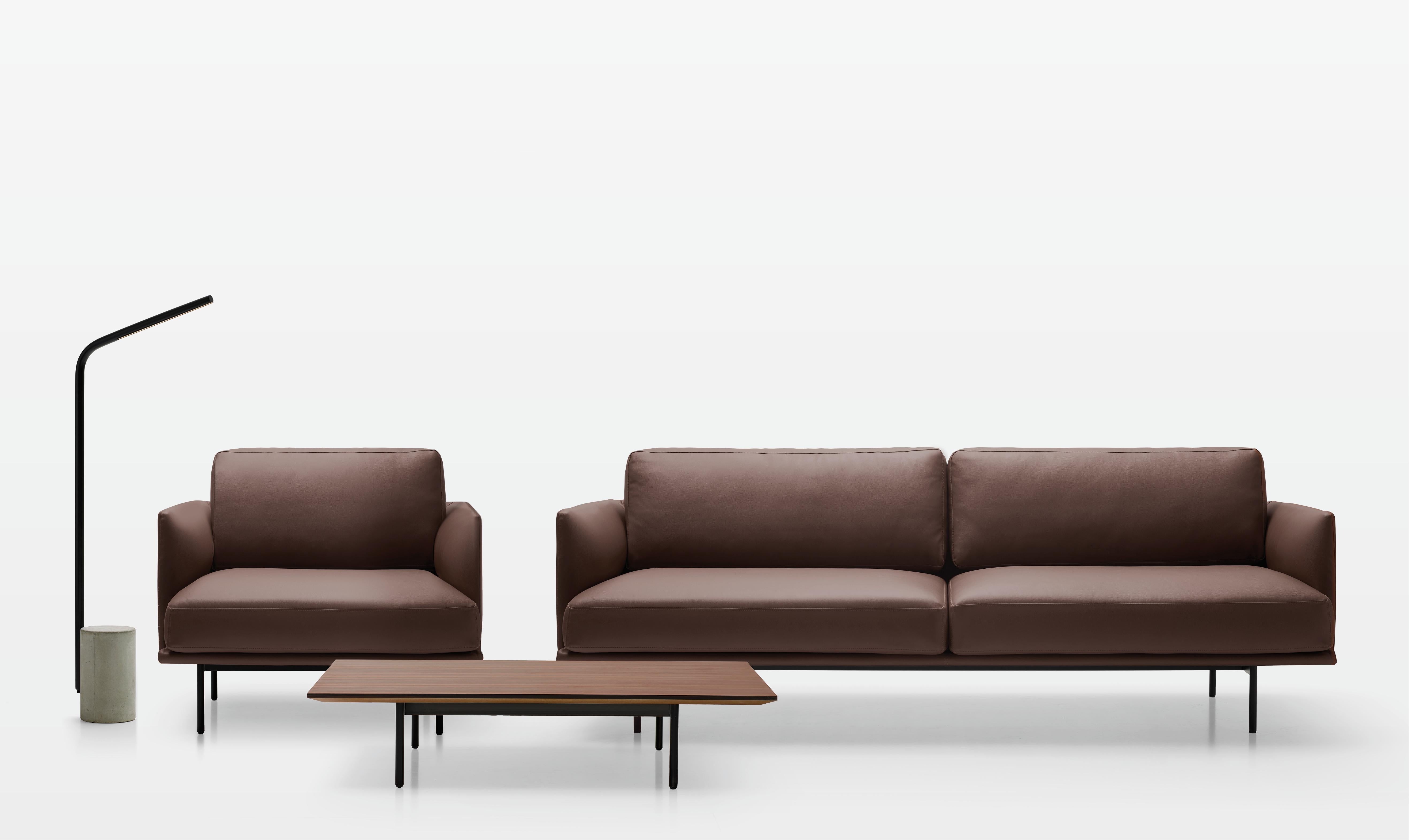 New York Two Seater Sofa in Metal & Leather Upholstery by Quinti Sedute For Sale 2