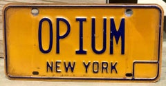 New York Vanity License Plate OPIUM