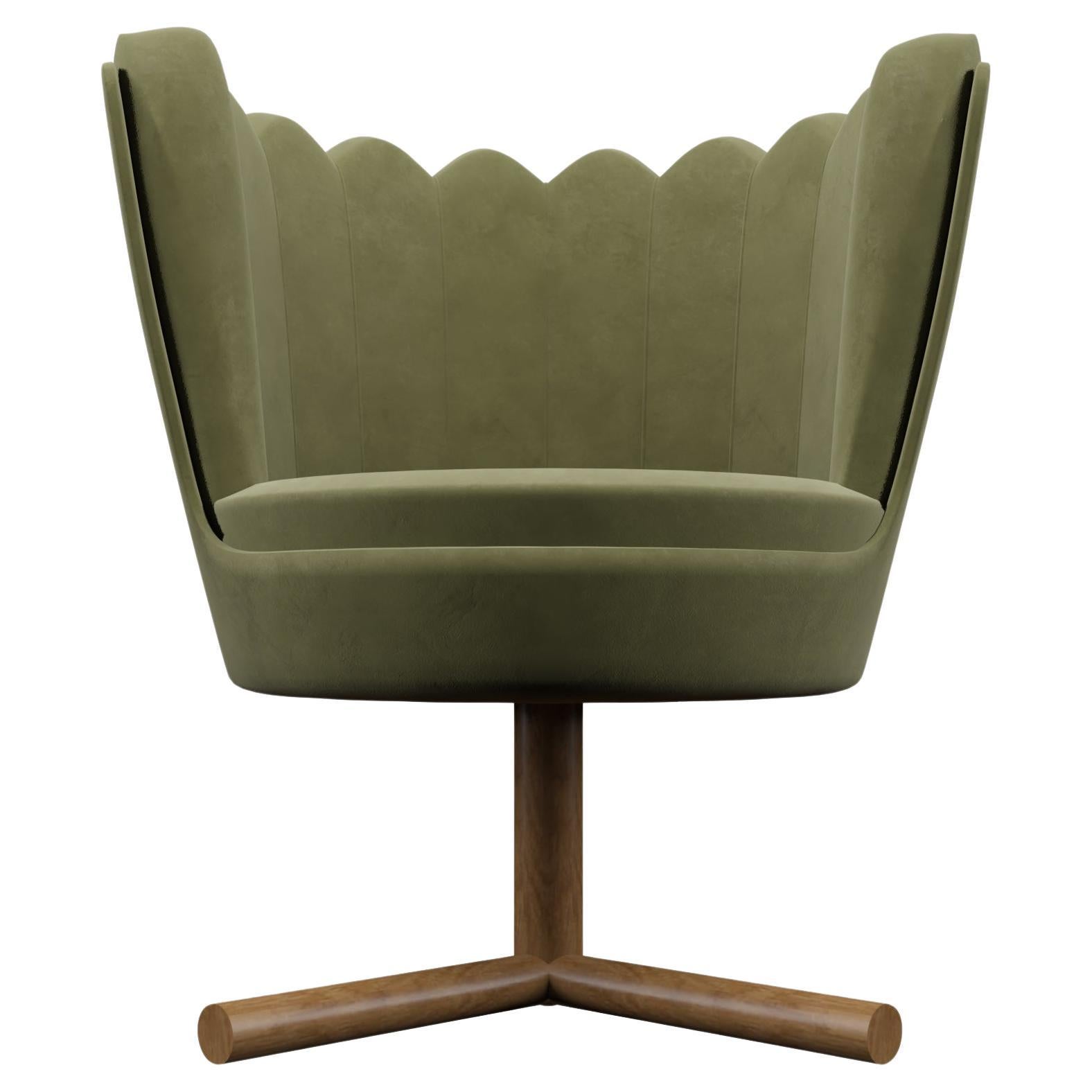 NEW YORK Velvet Chair in Green by Alexandre Ligios, REP by Tuleste Factory For Sale