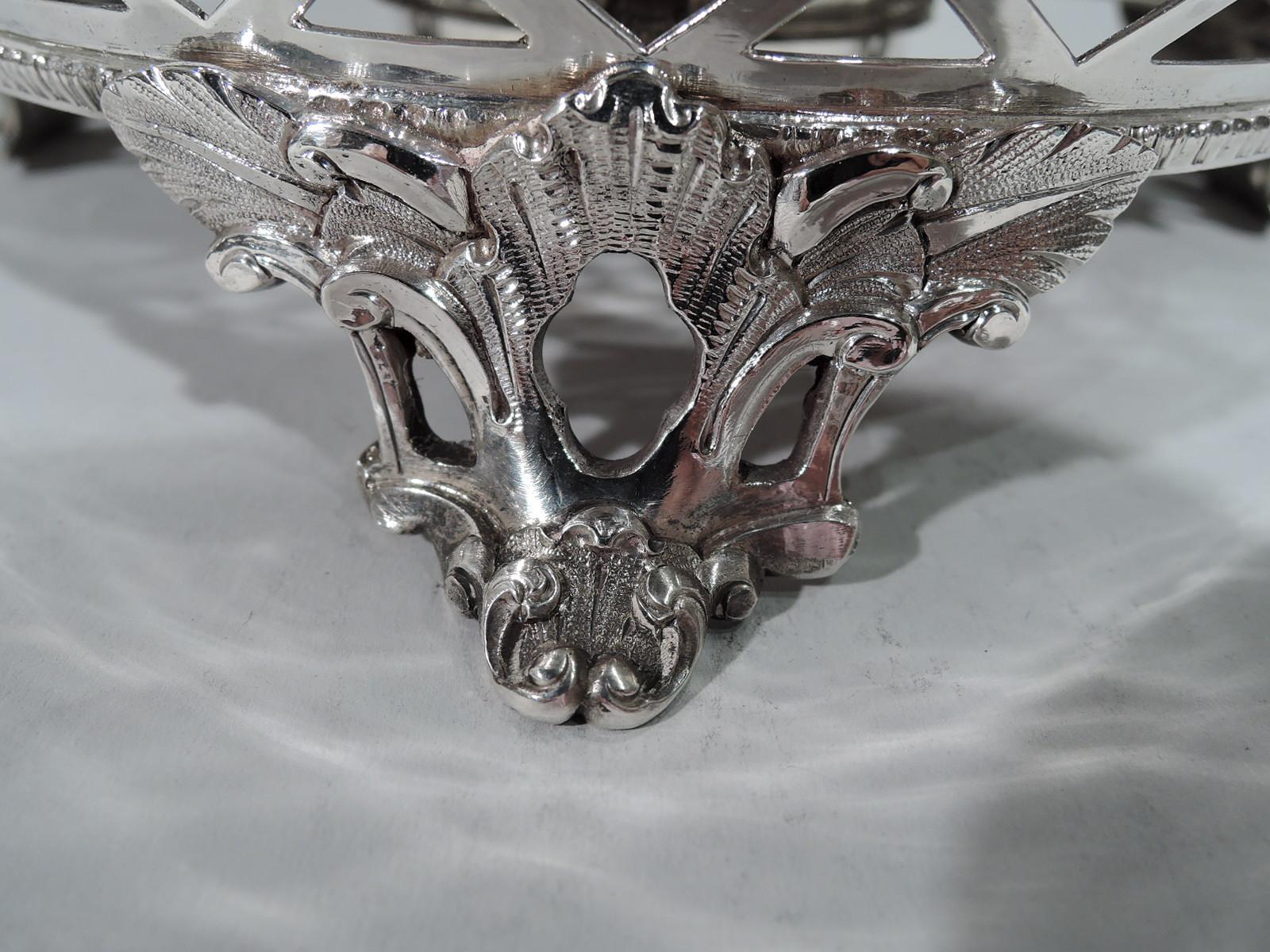 19th Century New York Victorian Georgian Sterling Silver Chafing Dish in Stand