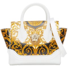 new YOUNG VERSACE Micro Palazzo Empire white gold baroque print shoulder bag