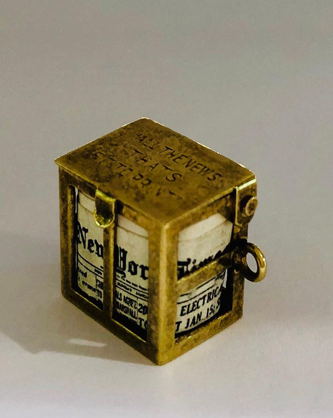 New York Times Rare Gold Charm/Pendant “All The News Thats Fit To Print” For Sale 5