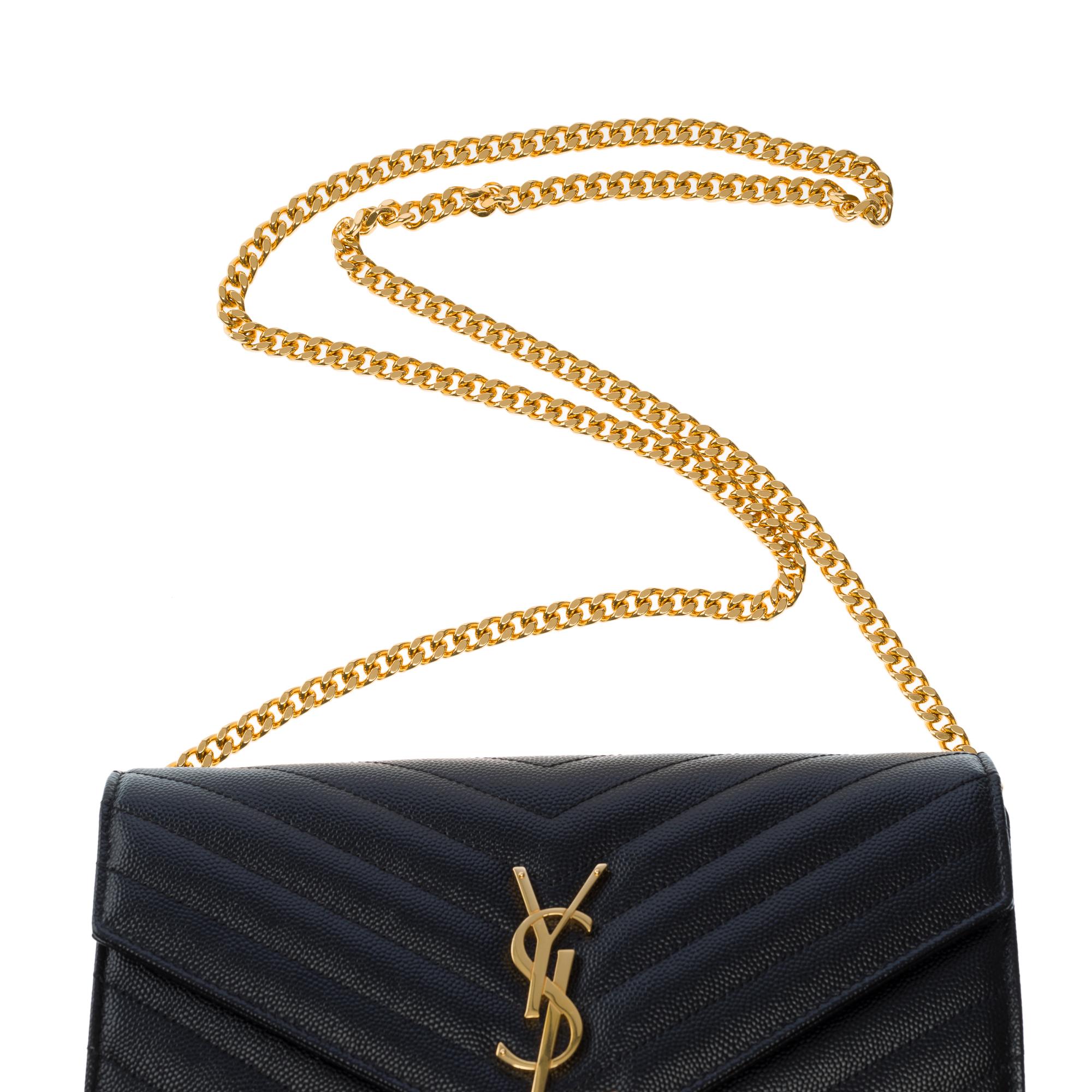New YSL Pochette Cassandre classic shoulder bag in Black leather, GHW 6