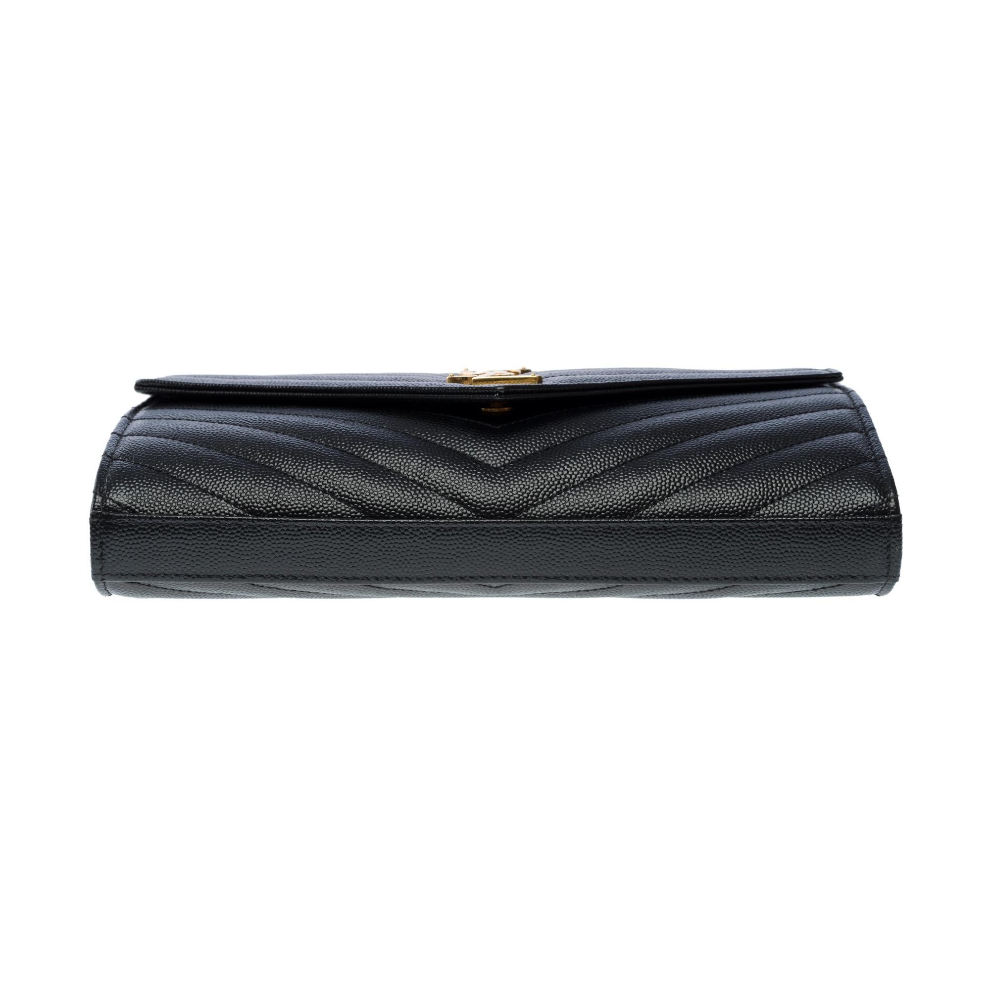 New YSL Pochette Cassandre classic shoulder bag in Black leather, GHW 7