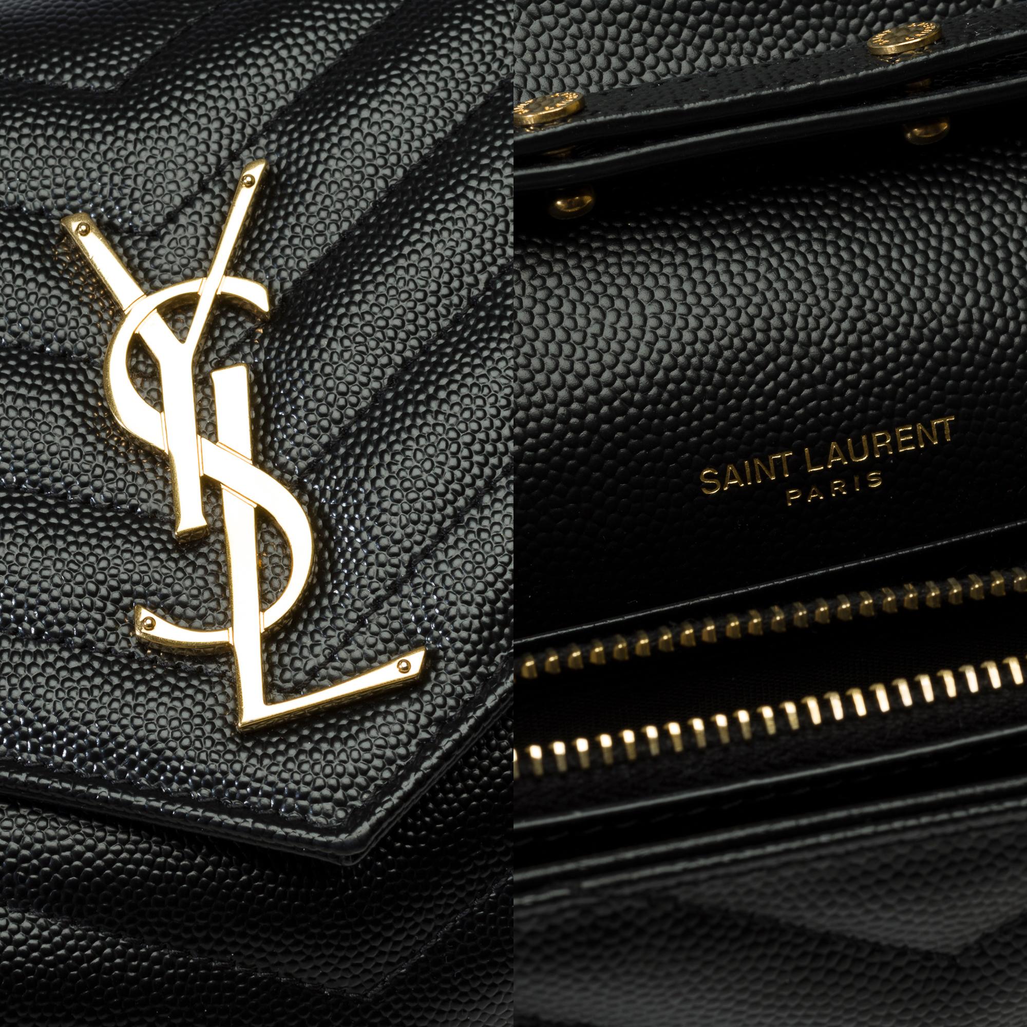 New YSL Pochette Cassandre classic shoulder bag in Black leather, GHW 3