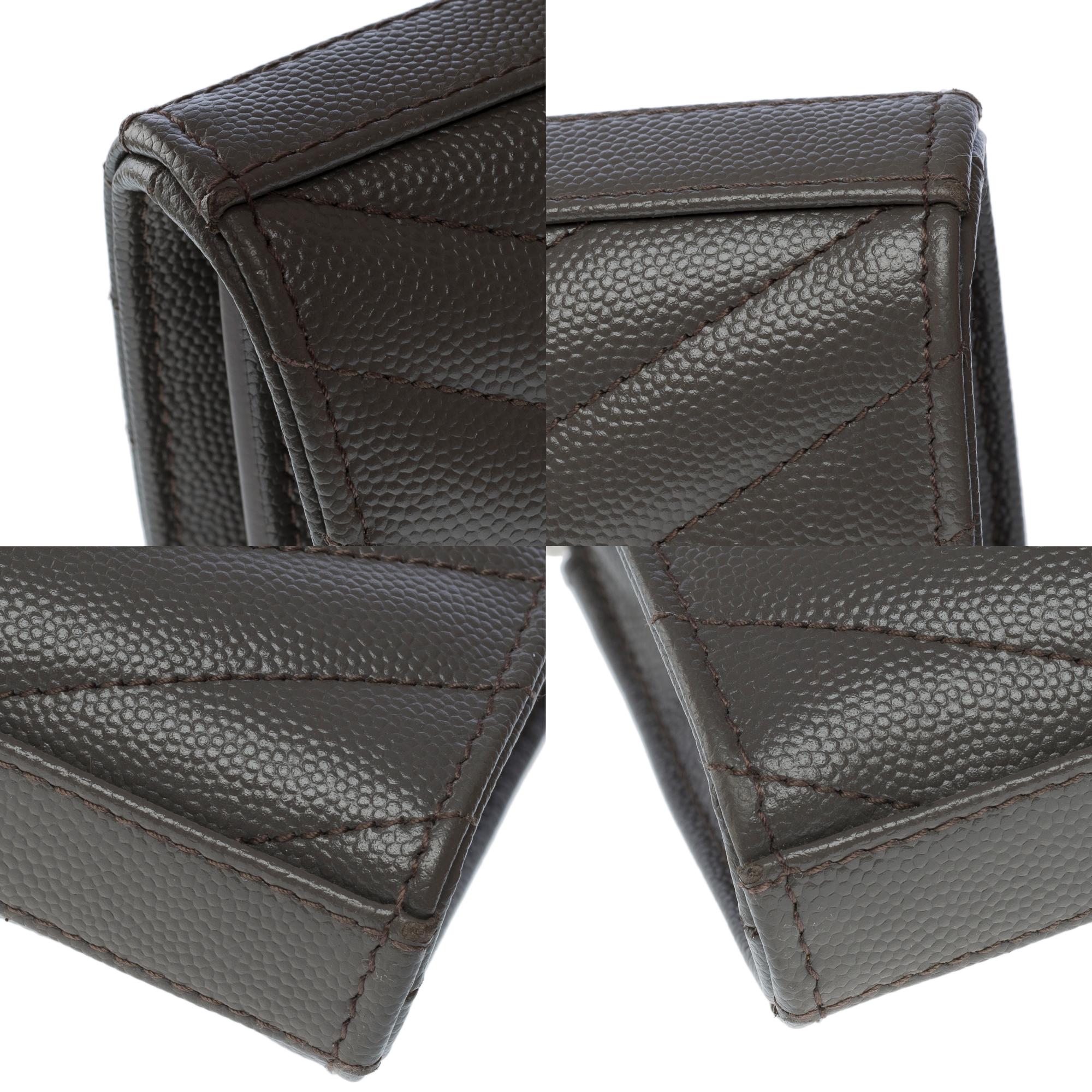 Nouveau YSL Pochette Cassandre sac à bandoulière classique en cuir gris, SHW en vente 7