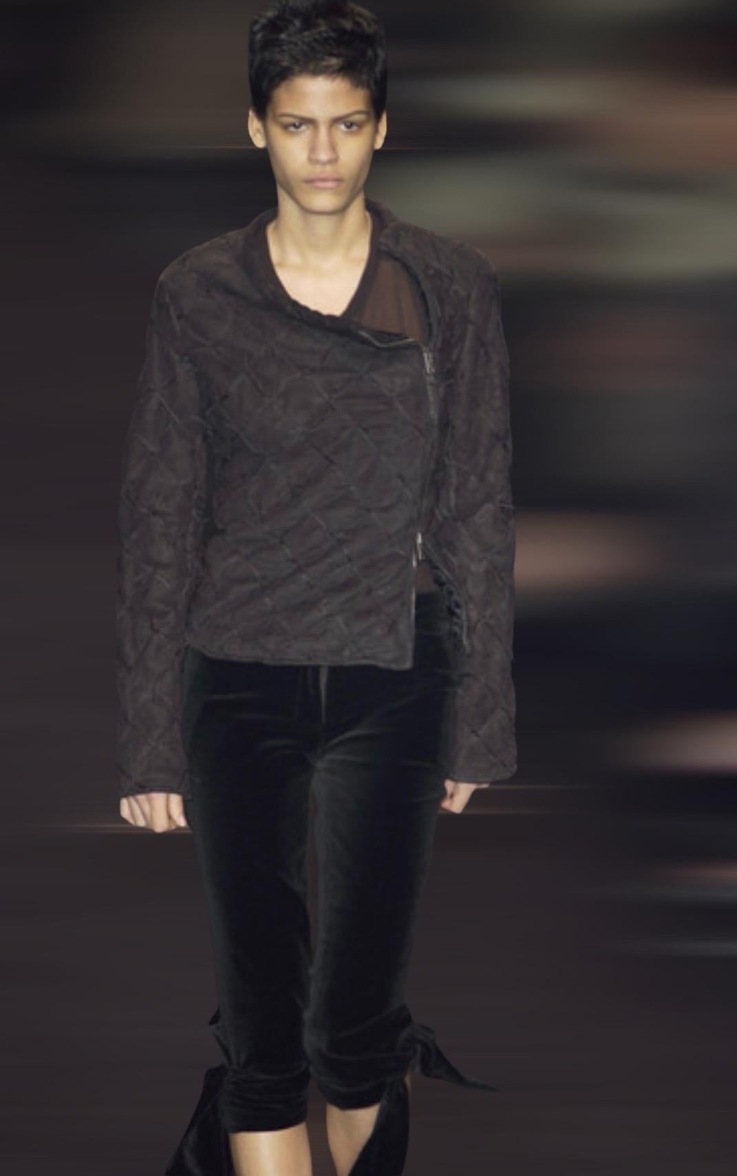 Yves Saint Laurent Tom Ford - Pantalon « Pirate » en cuir marron avec nœud papillon, taille 38, automne-hiver 2002, état neuf en vente 7