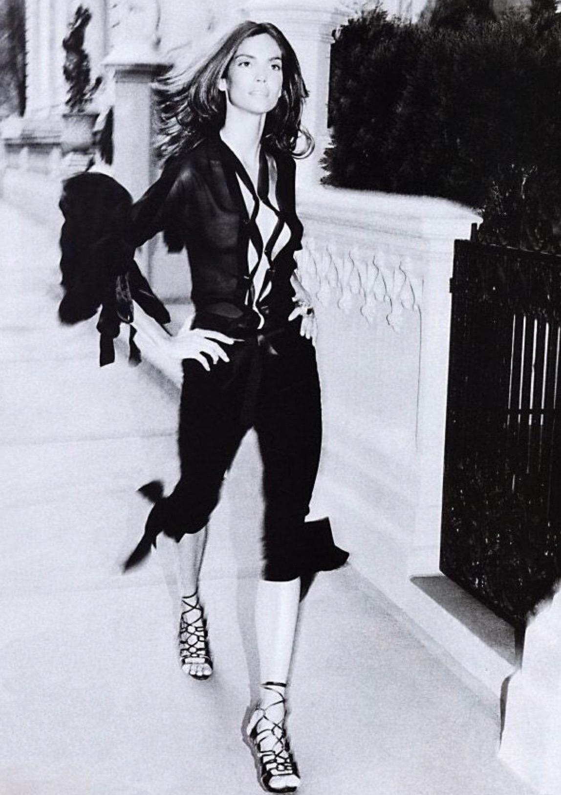 Yves Saint Laurent Tom Ford - Pantalon « Pirate » en cuir marron avec nœud papillon, taille 38, automne-hiver 2002, état neuf en vente 3