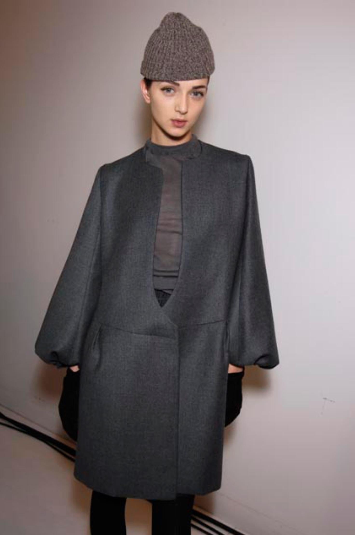 New Yves Saint Laurent  F/W 2007 Runway Wool Cashmere Coat Dress Sz 36 In New Condition In Leesburg, VA