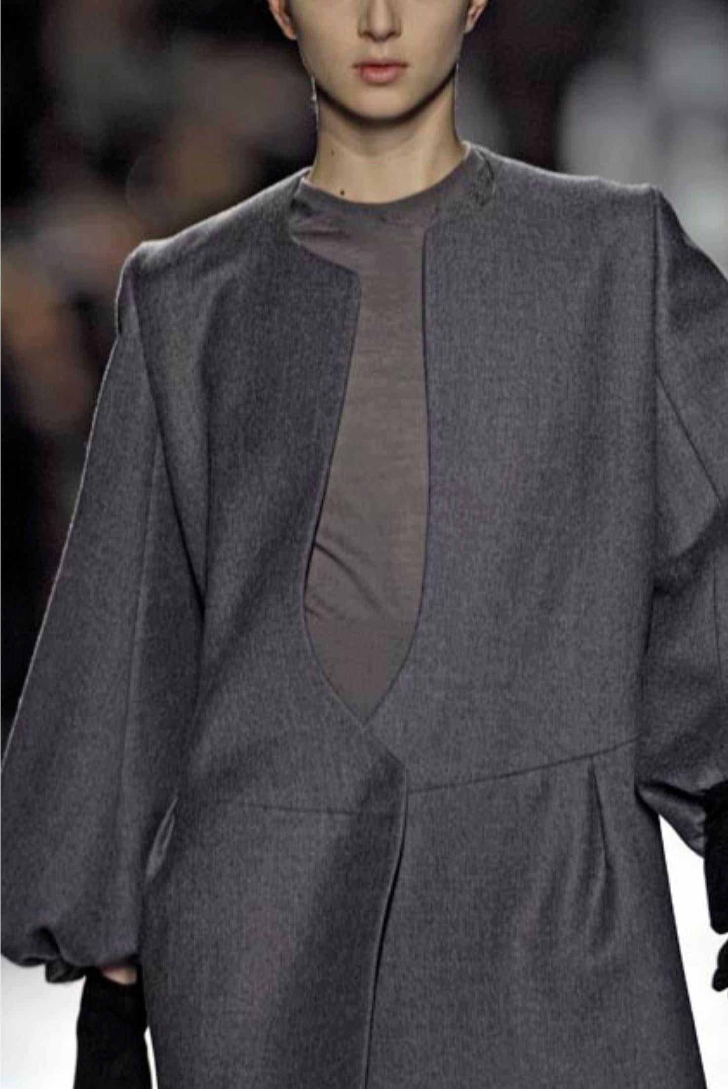 New Yves Saint Laurent  F/W 2007 Runway Wool Cashmere Coat Dress Sz French 38 5
