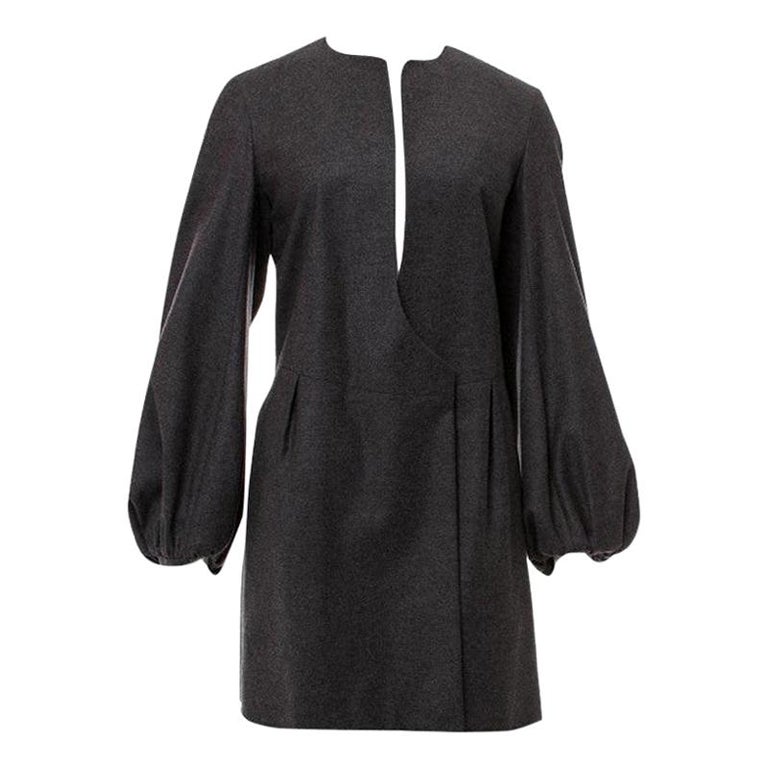Black New Yves Saint Laurent  F/W 2007 Runway Wool Cashmere Coat Dress Sz French 36 For Sale