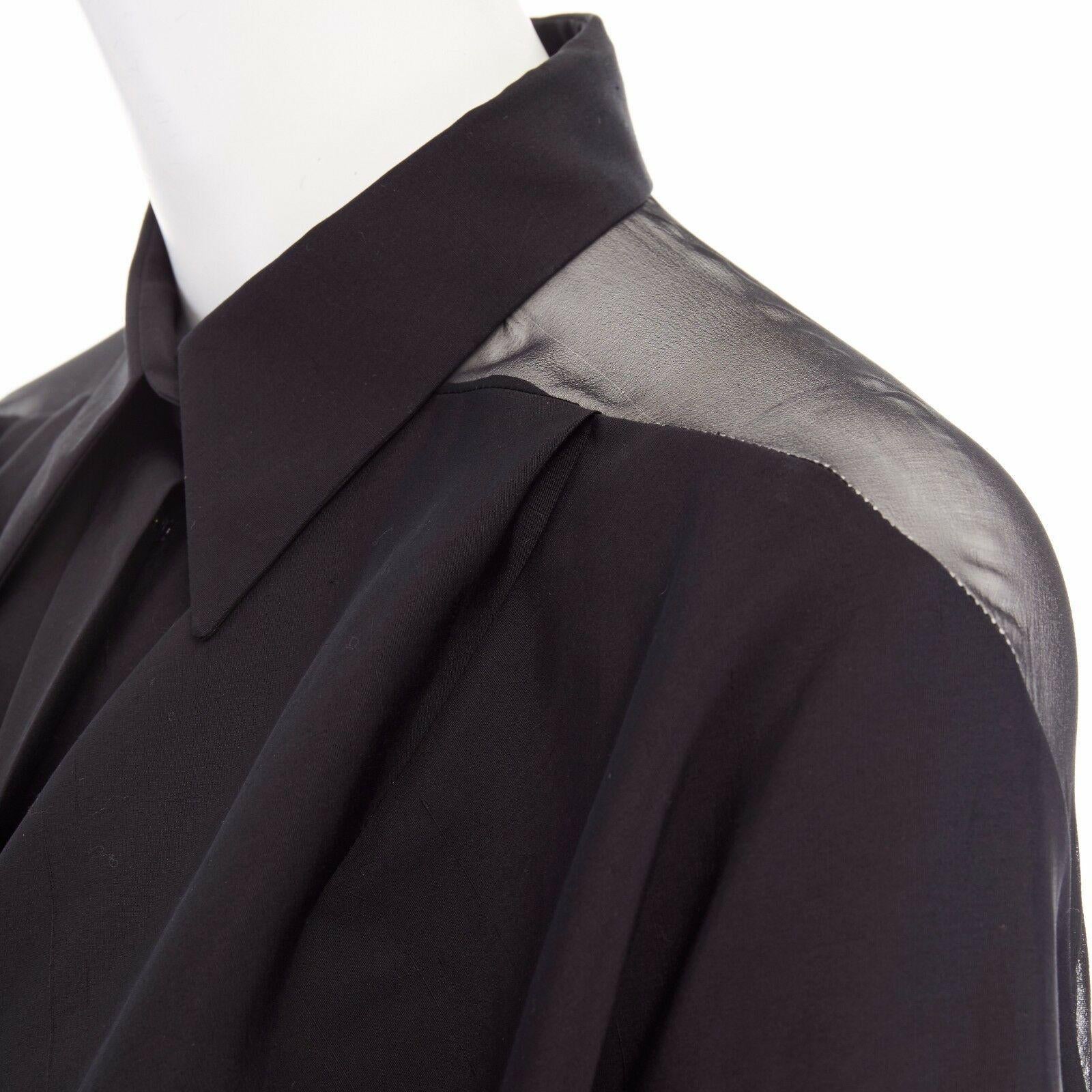 new YVES SAINT LAURENT PILATI sheer back balloon sleeves cotton shirt FR34 XS 2