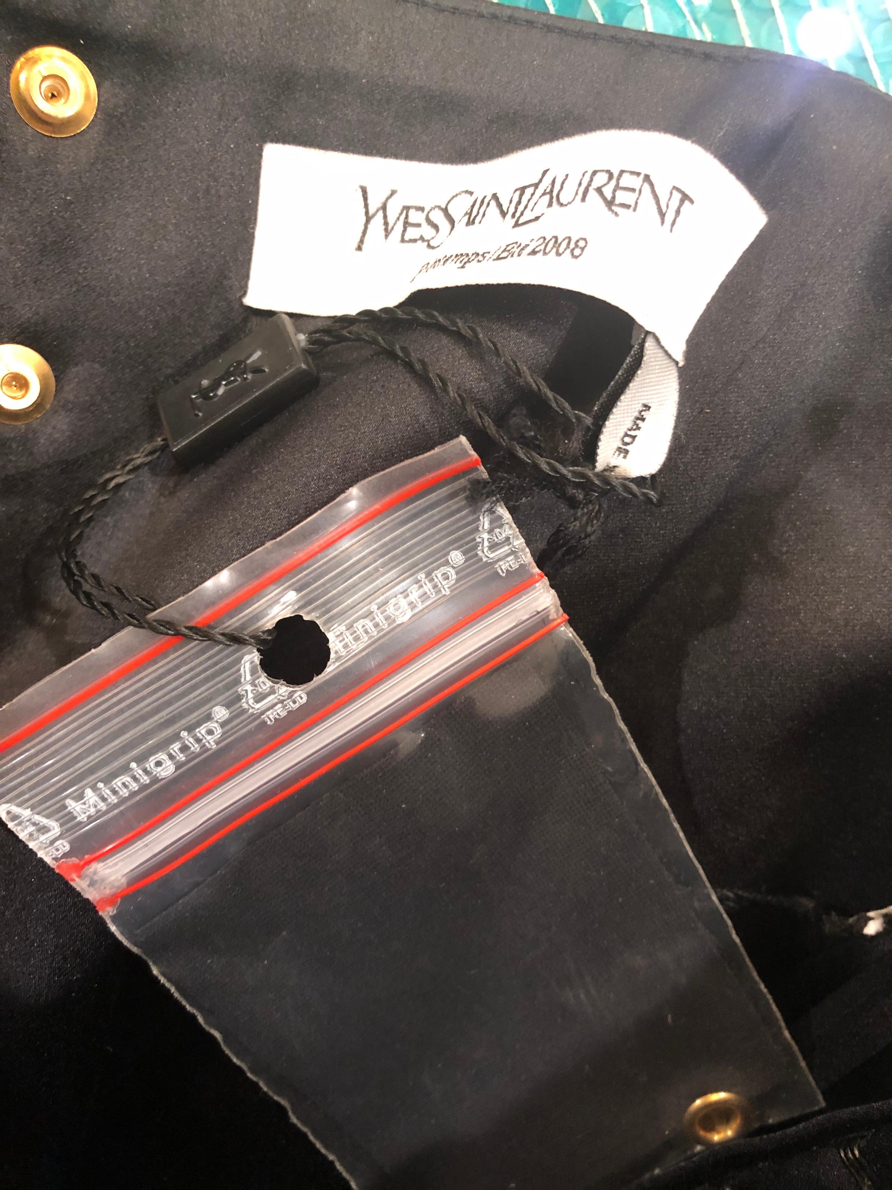 Yves Saint Laurent - Robe sans bretelles en soie noire, taille 40/US 8, printemps 2008, état neuf en vente 11
