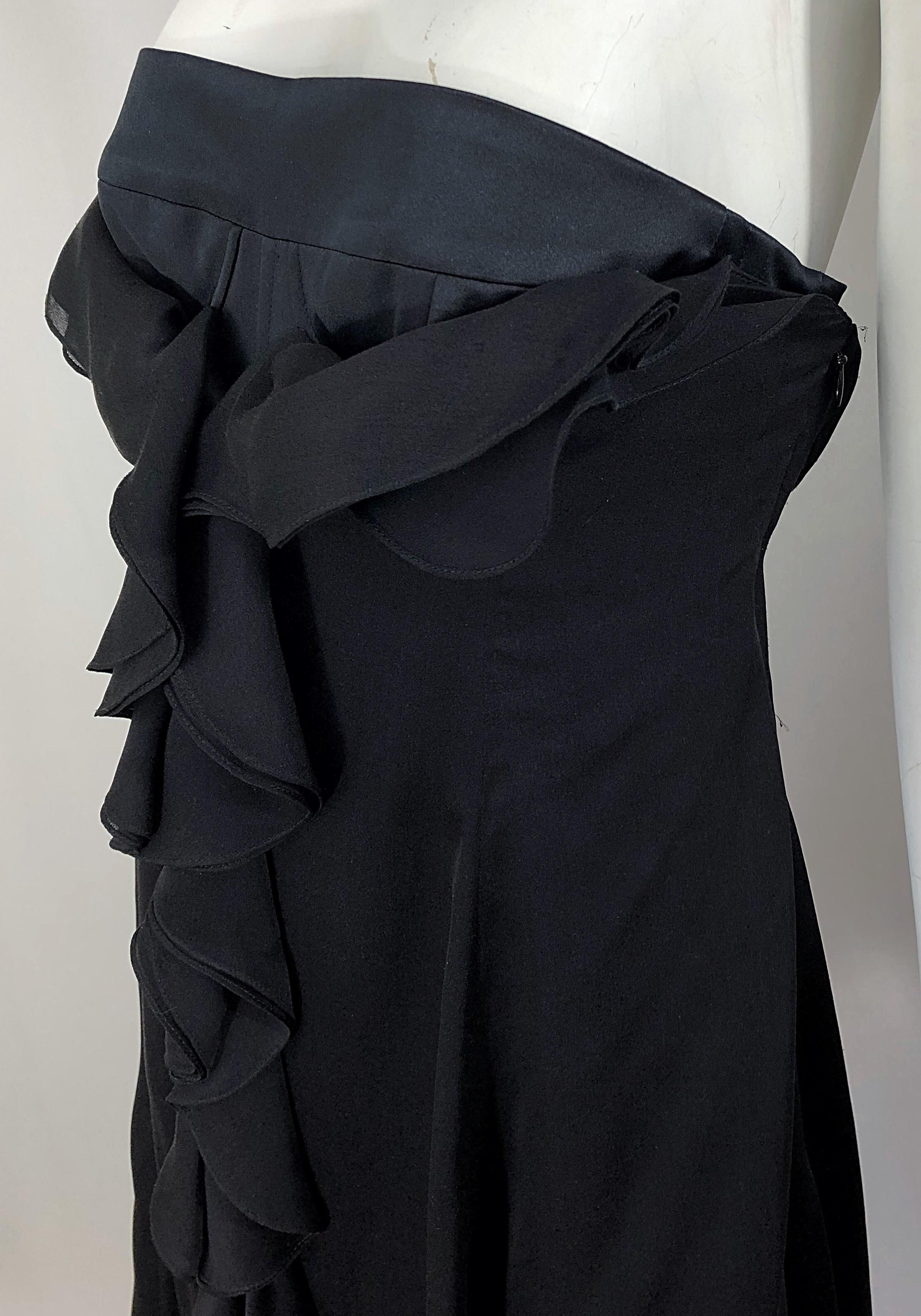 Yves Saint Laurent - Robe sans bretelles en soie noire, taille 40/US 8, printemps 2008, état neuf Pour femmes en vente
