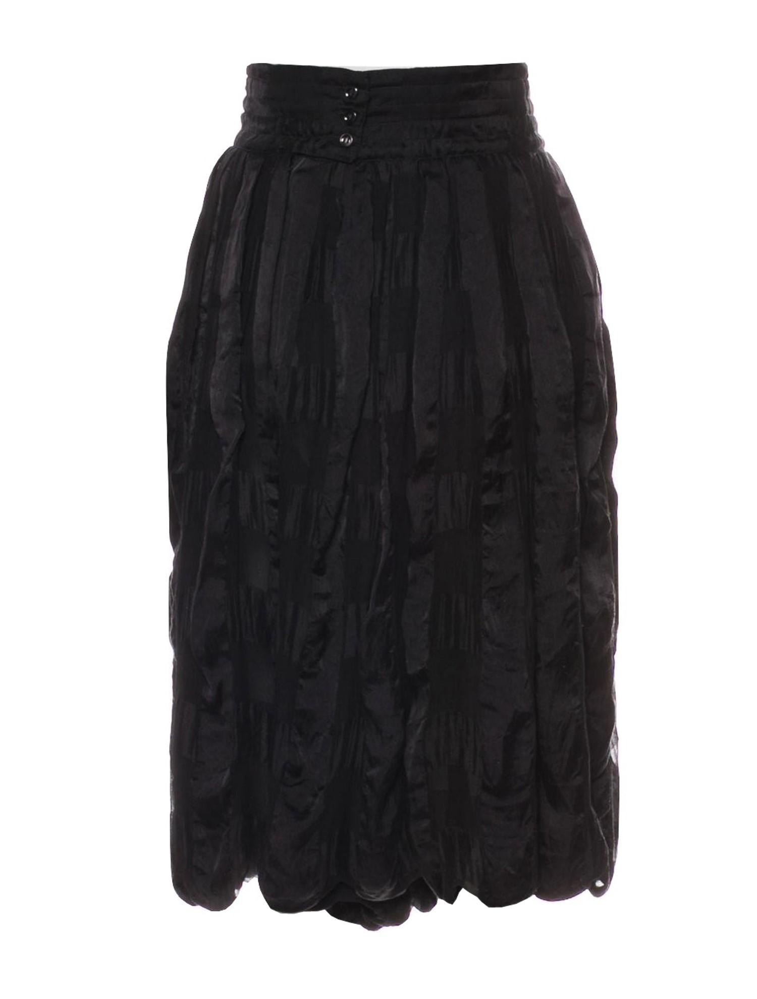 Black New Yves Saint Laurent YSL 2006 Silk Culottes Skirt Sz Fr36
