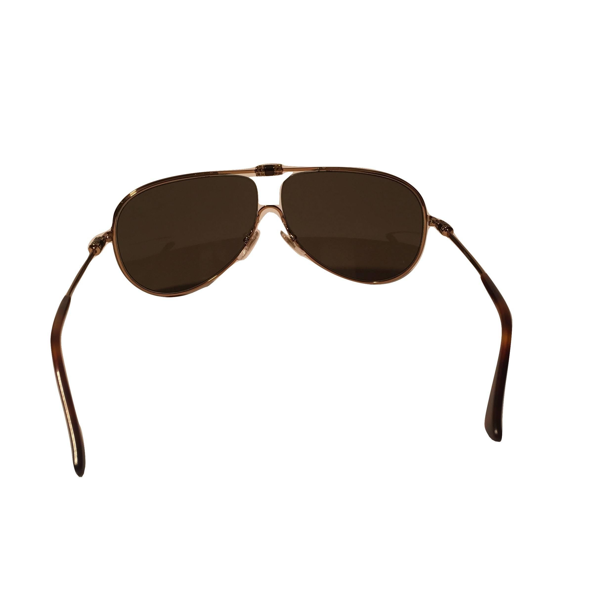 Women's New Yves Saint Laurent YSL Aviator Swarovski Crystal Sunglasses With Case