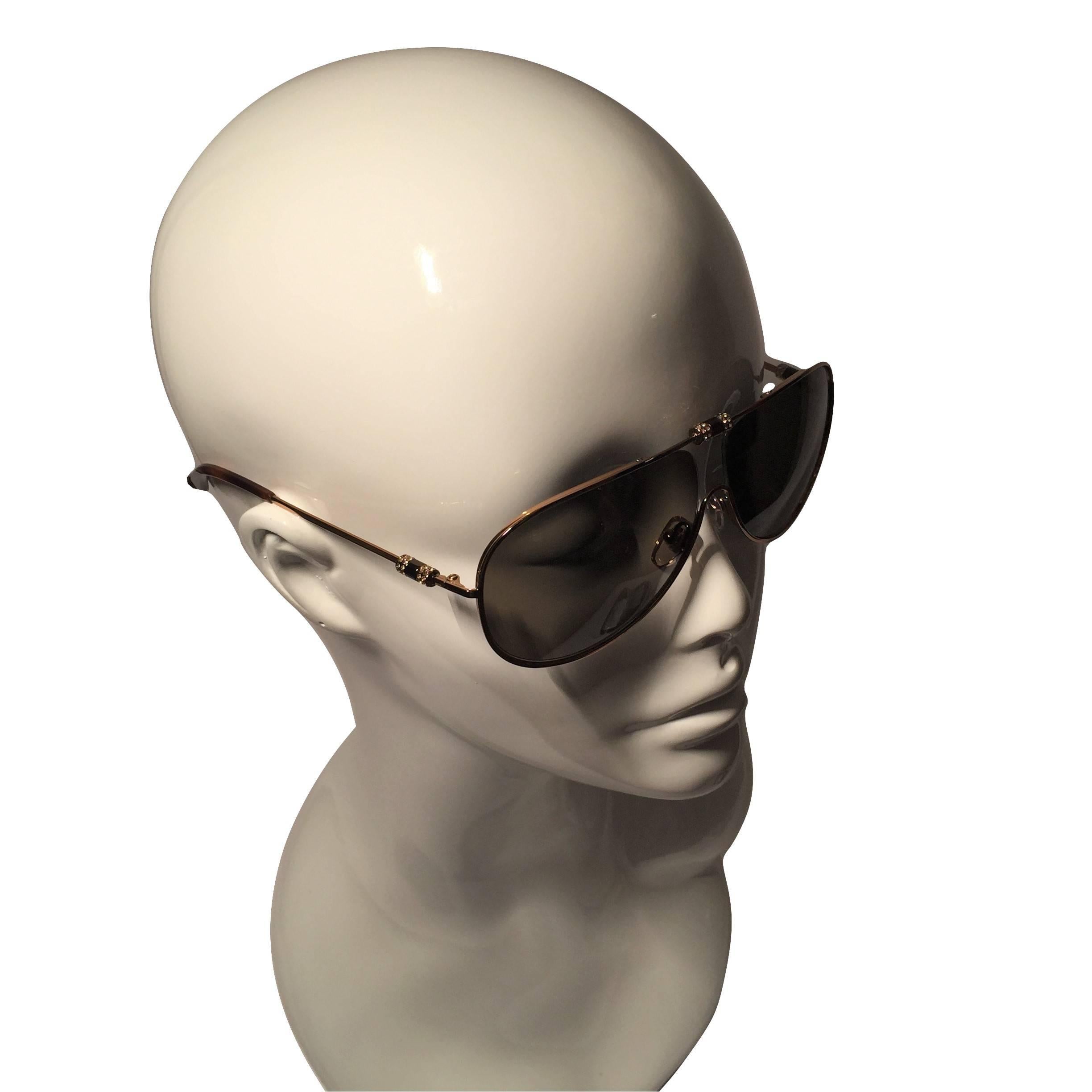 New Yves Saint Laurent YSL Aviator Swarovski Crystal Sunglasses With Case 1