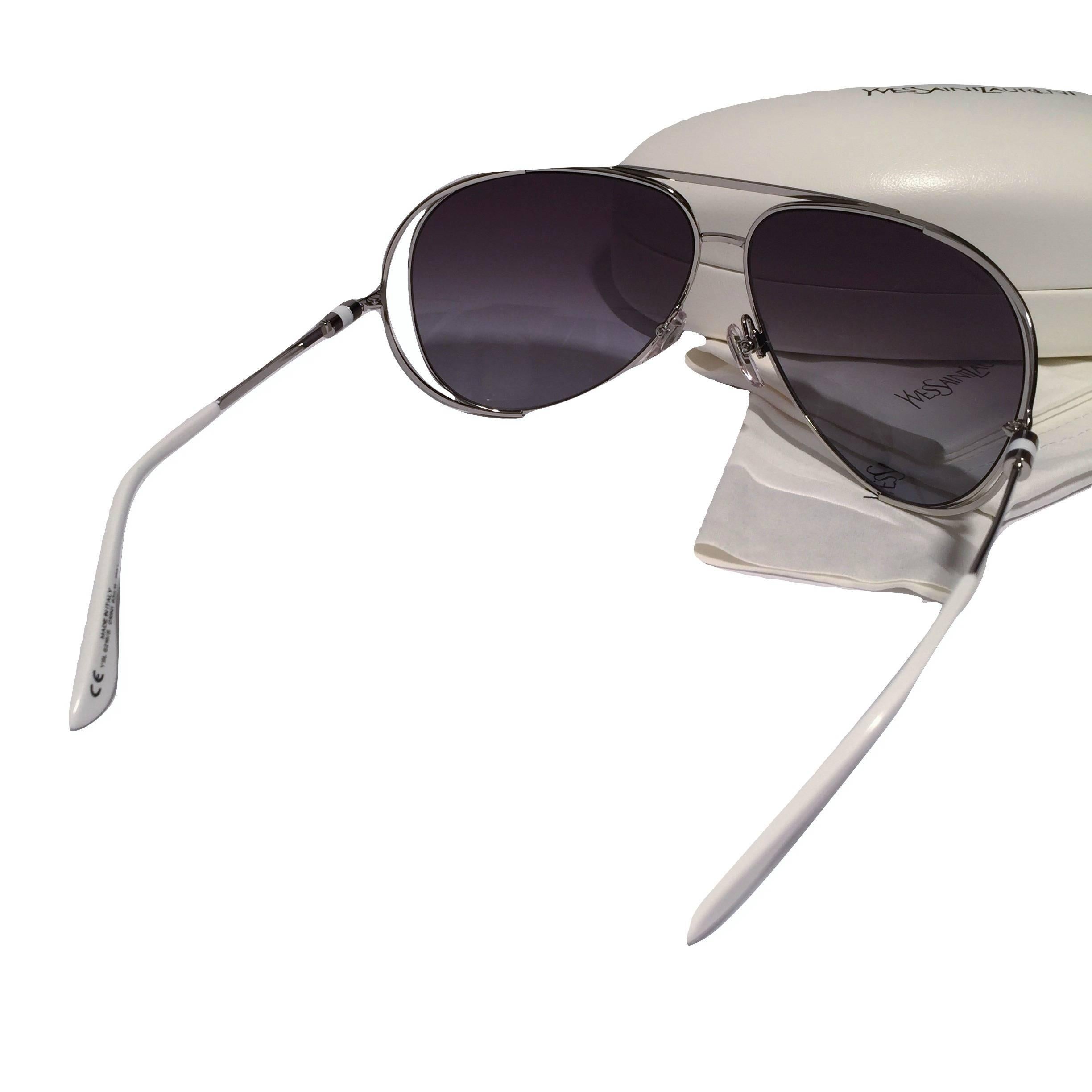 New Yves Saint Laurent YSL Aviator Sunglasses  With Case 2