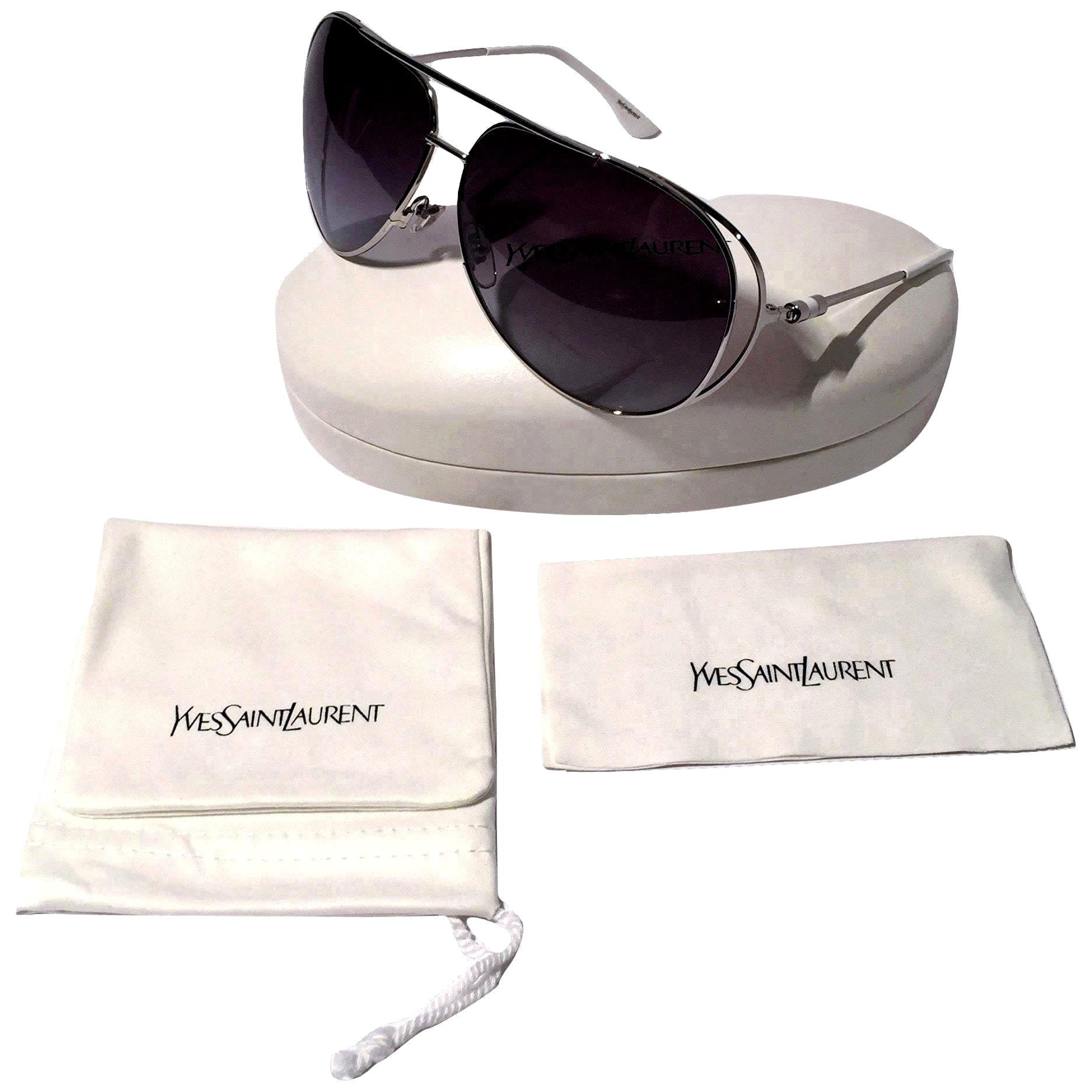  Yves Saint Laurent Sunglasses
Brand New
*Stunning in Silver Aviator
* Blue Gradient Lenses
* Super Lightweight
* White Sides
* Made in Italy
* 100% UVA/UVB Protection
* Comes with Case, Cleaning Cloth & Cloth Extra Case