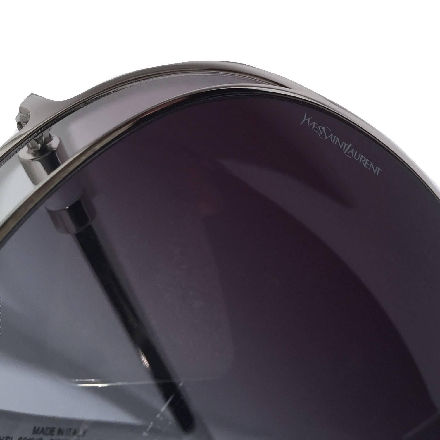 Beige New Yves Saint Laurent YSL Aviator Sunglasses  With Case
