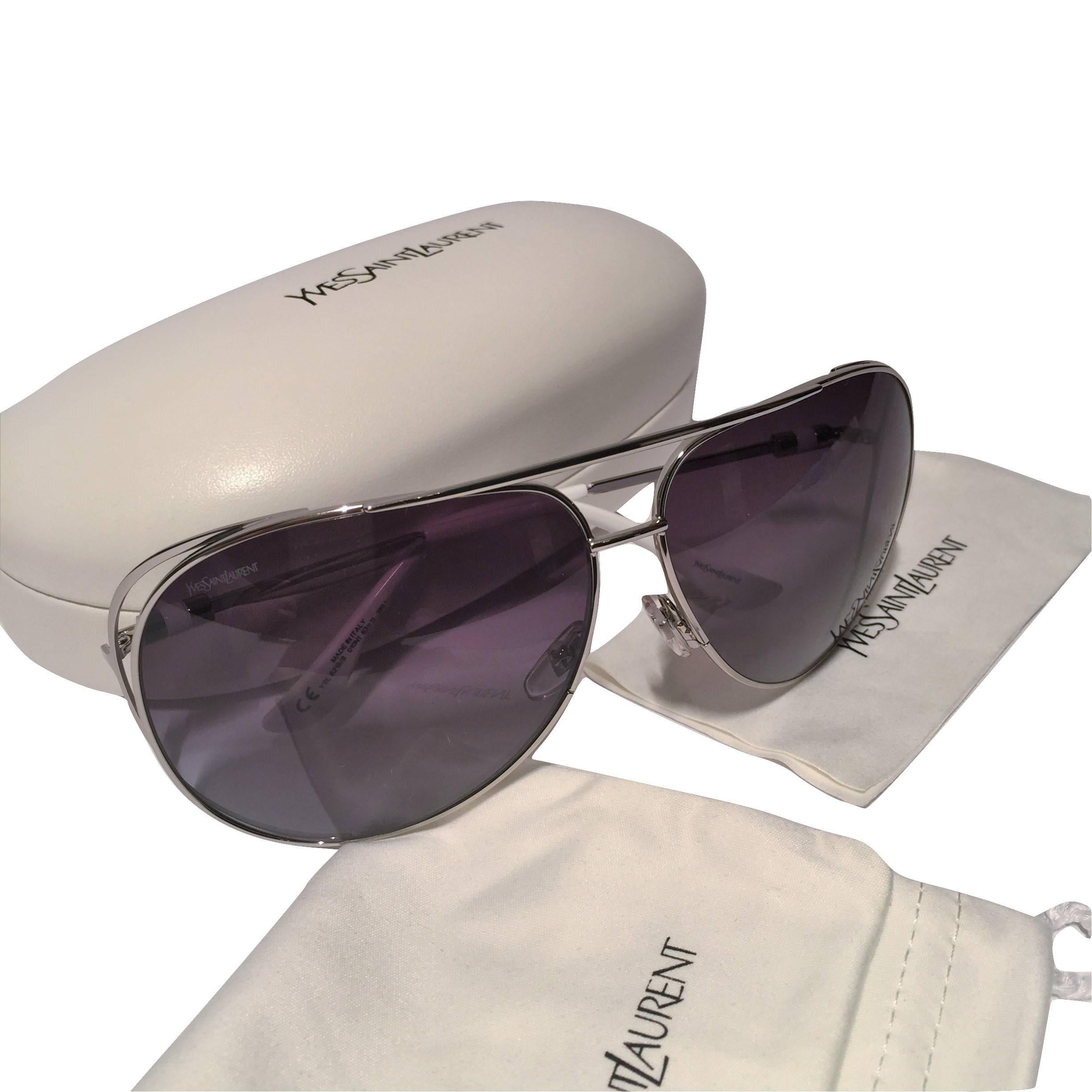 Women's New Yves Saint Laurent YSL Aviator Sunglasses  With Case