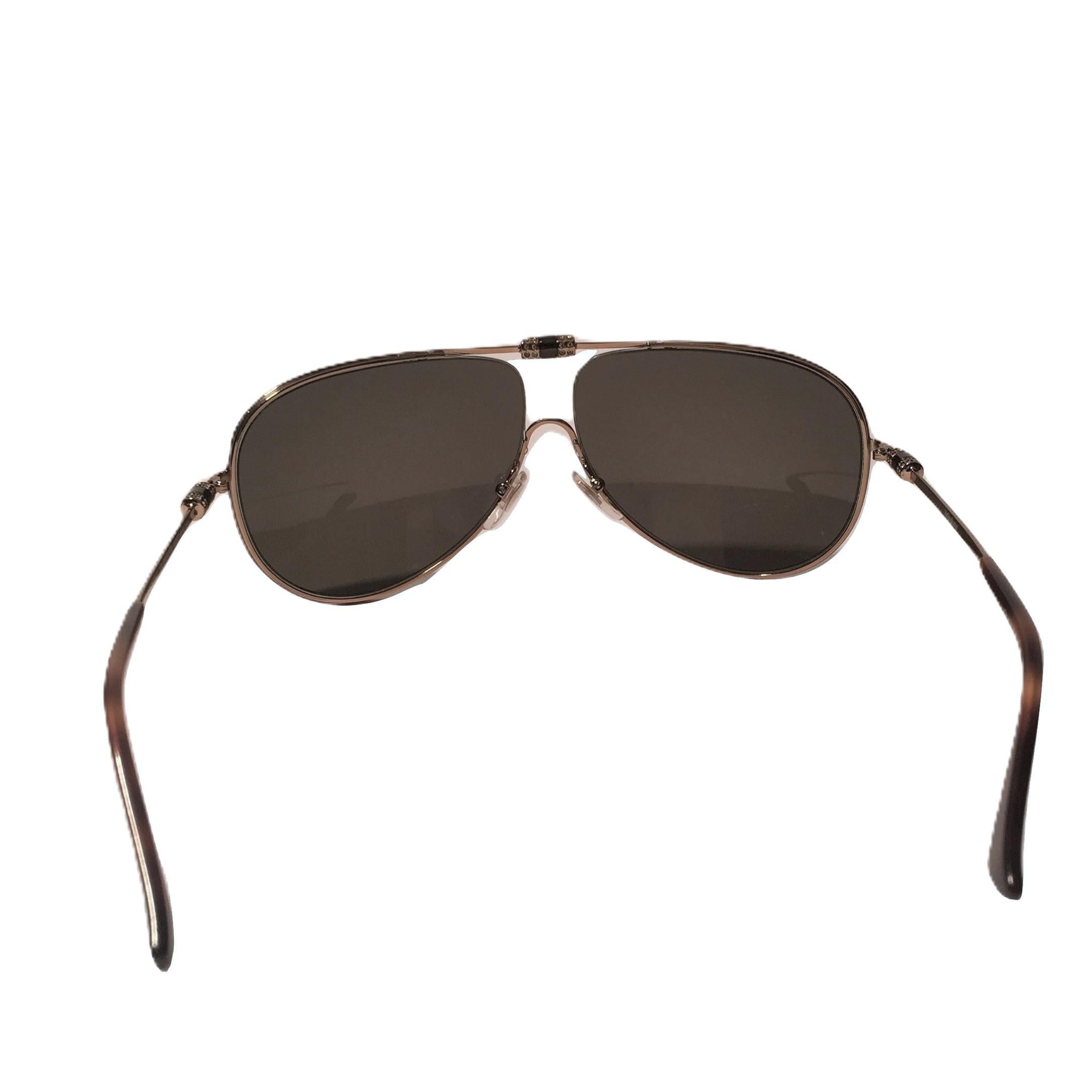 New Yves Saint Laurent YSL Aviator Occhiali da sole con cristalli Swarovski con custodia in vendita 1