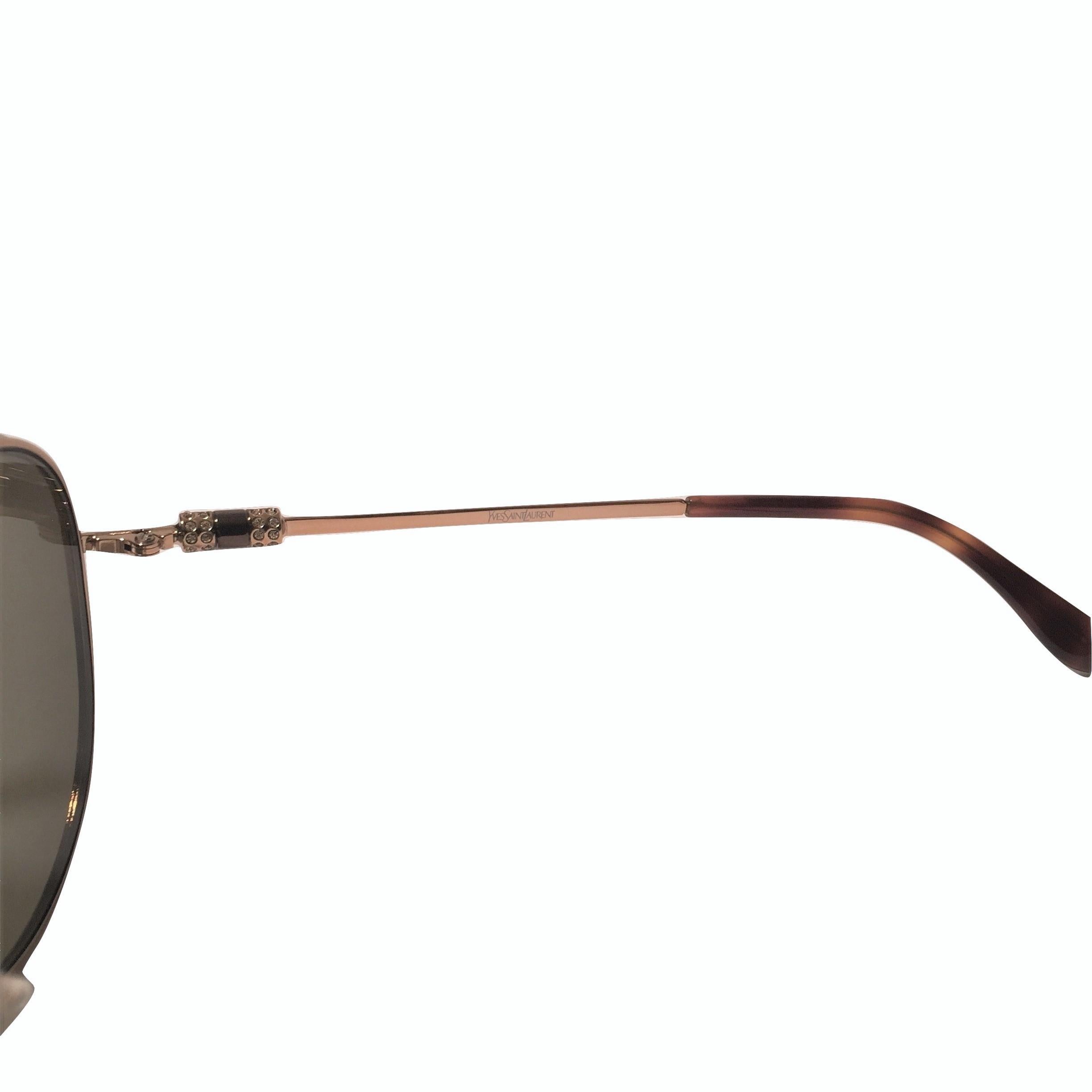 New Yves Saint Laurent YSL Aviator Occhiali da sole con cristalli Swarovski con custodia in vendita 2