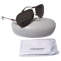 New Yves Saint Laurent YSL Aviator Occhiali da sole con cristalli Swarovski con custodia